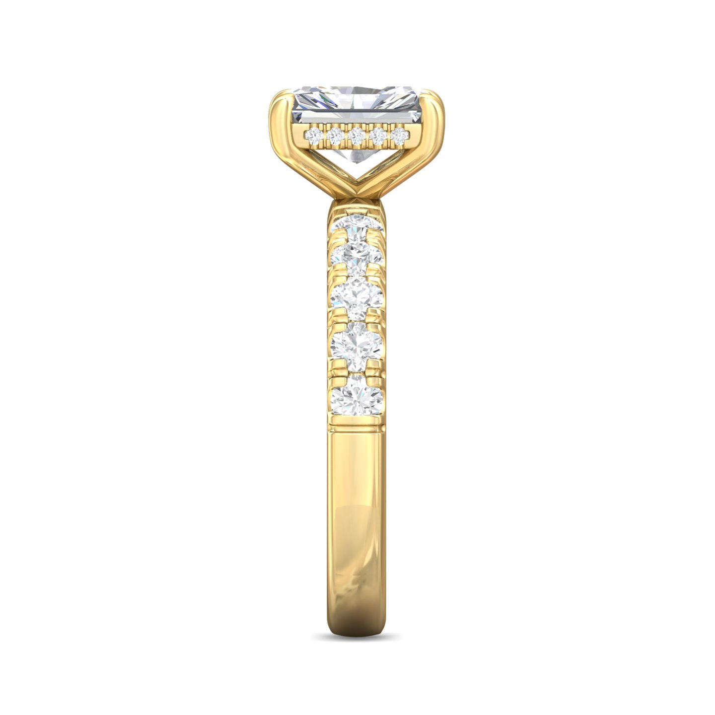 14K Yellow Gold Radiant Diamond Engagement Ring