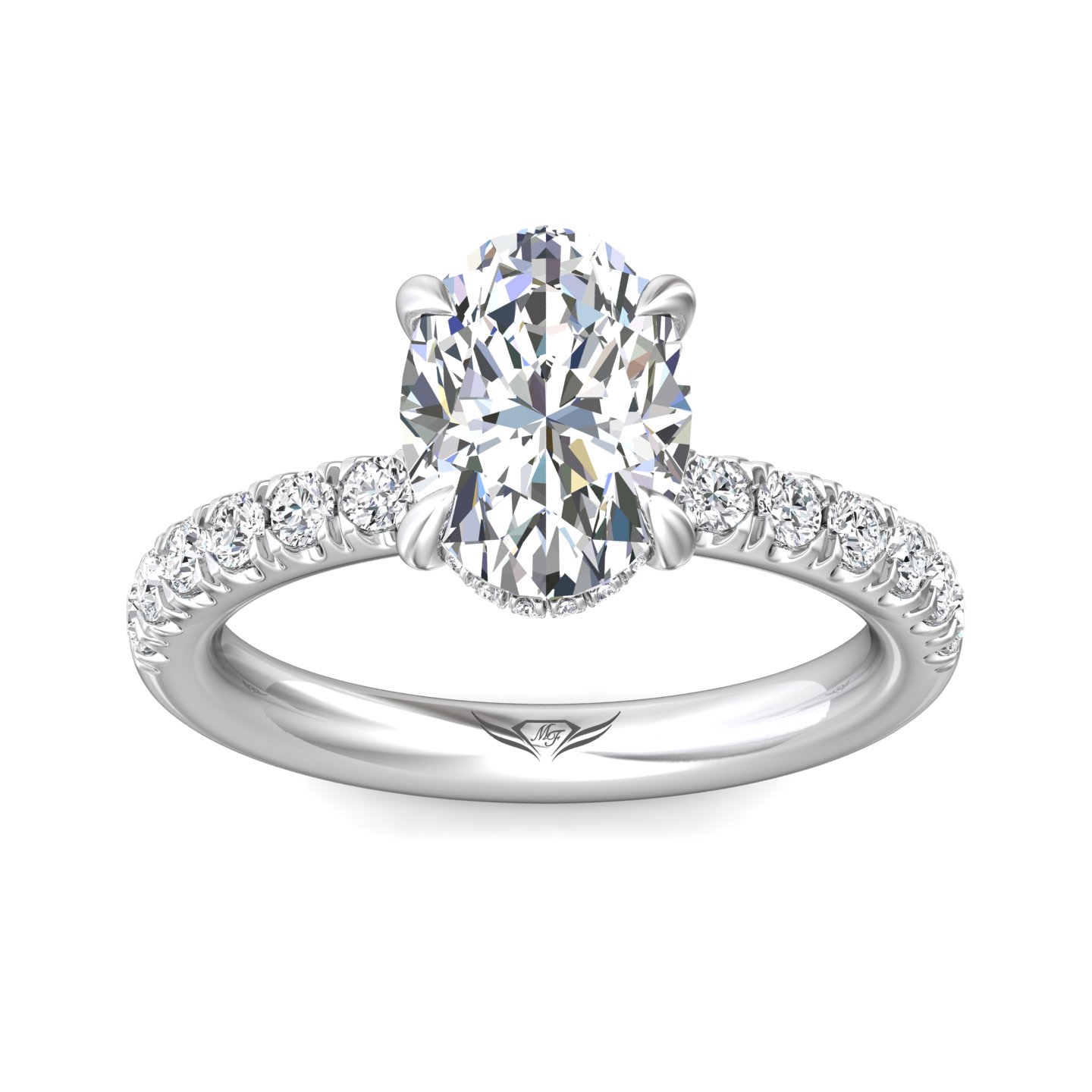 Platinum Oval Diamond Engagement Ring