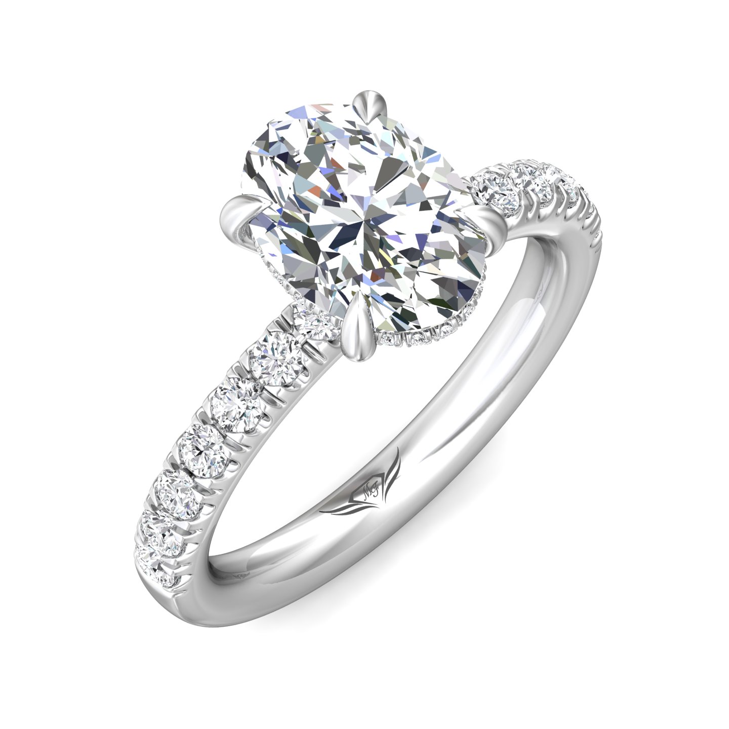 Platinum Oval Diamond Engagement Ring