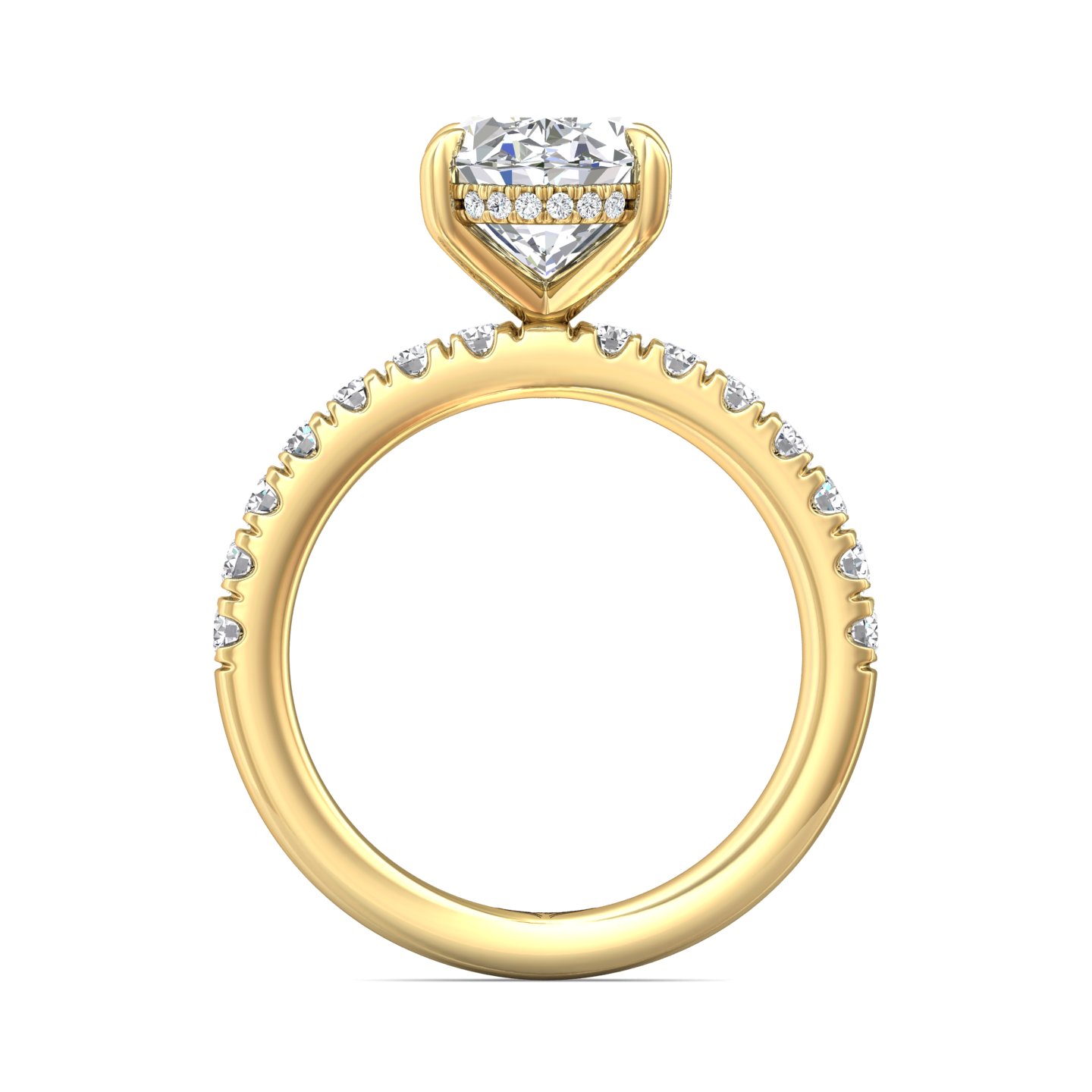 18K Yellow Gold Oval Diamond Engagement Ring