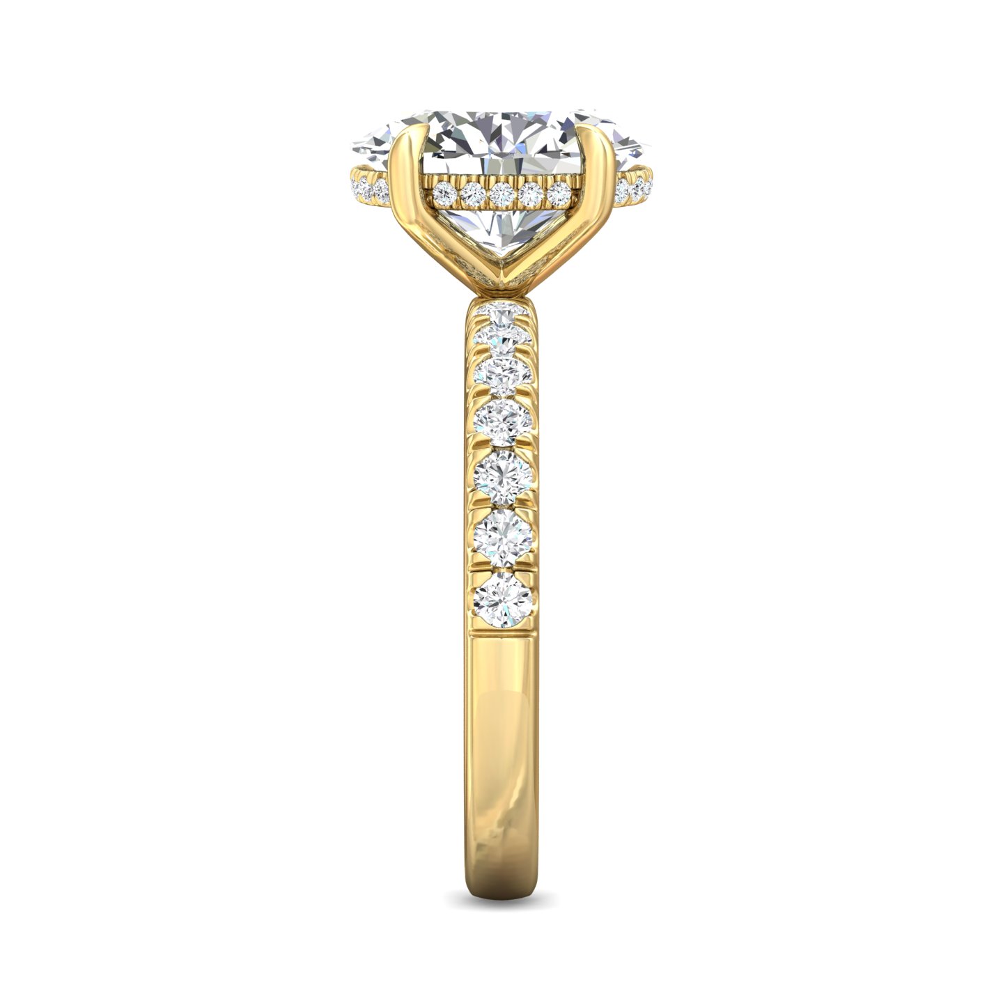 18K Yellow Gold Oval Diamond Engagement Ring