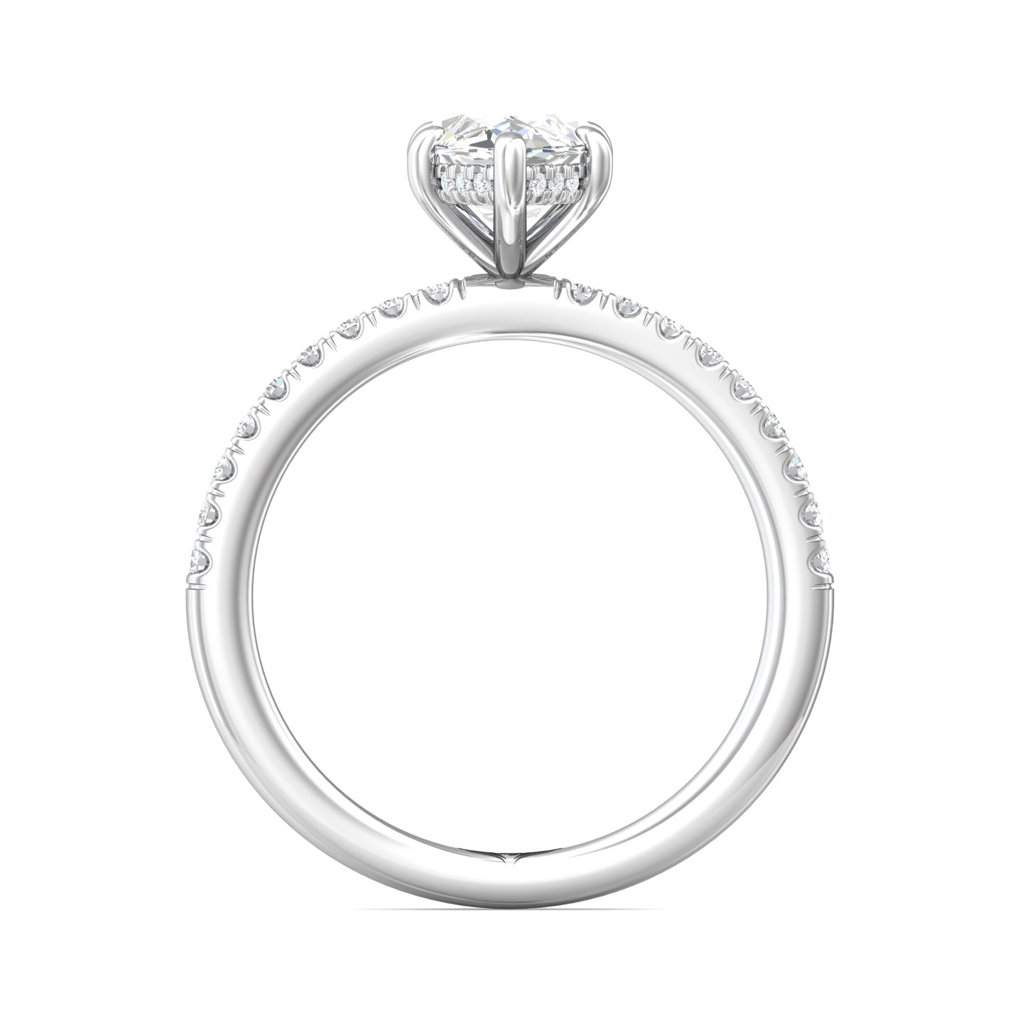 18K White Gold Marquise Diamond Engagement Ring