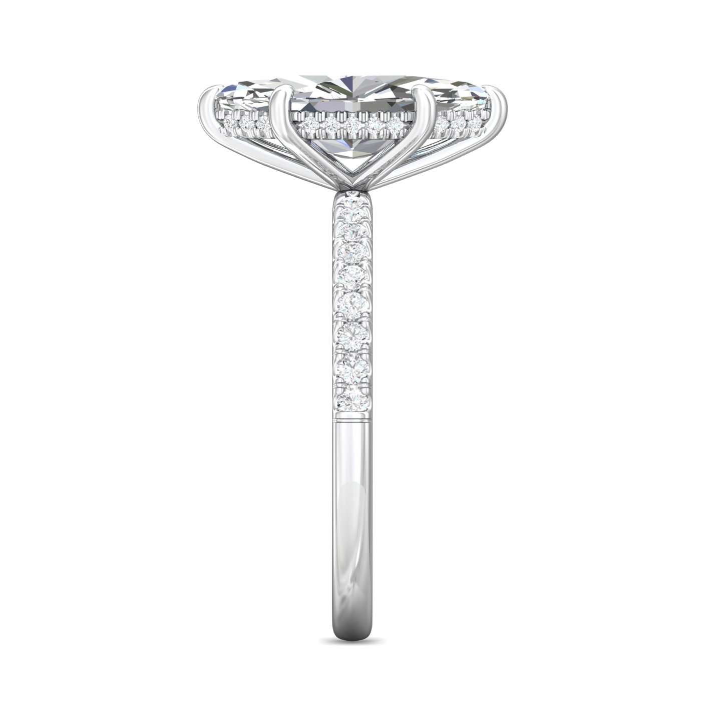 18K White Gold Marquise Diamond Engagement Ring