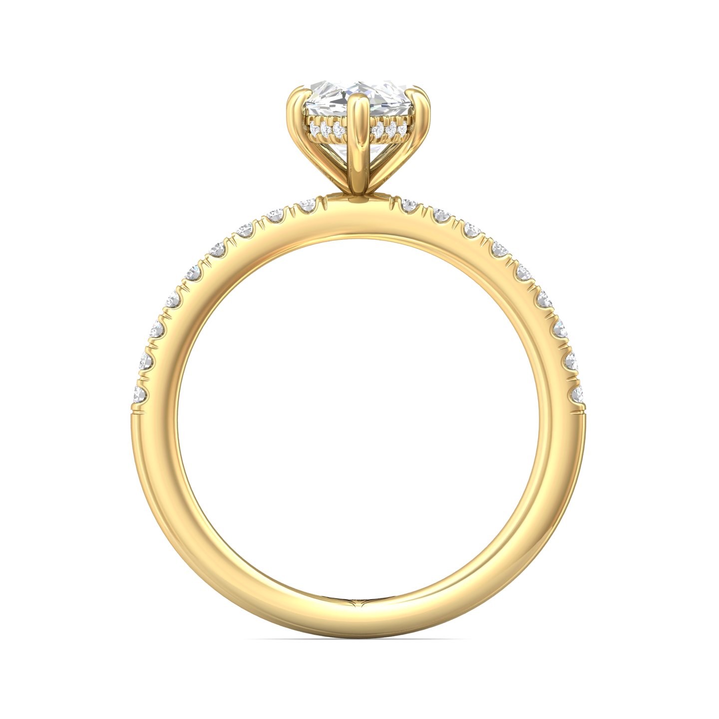 18K Yellow Gold Marquise Diamond Engagement Ring