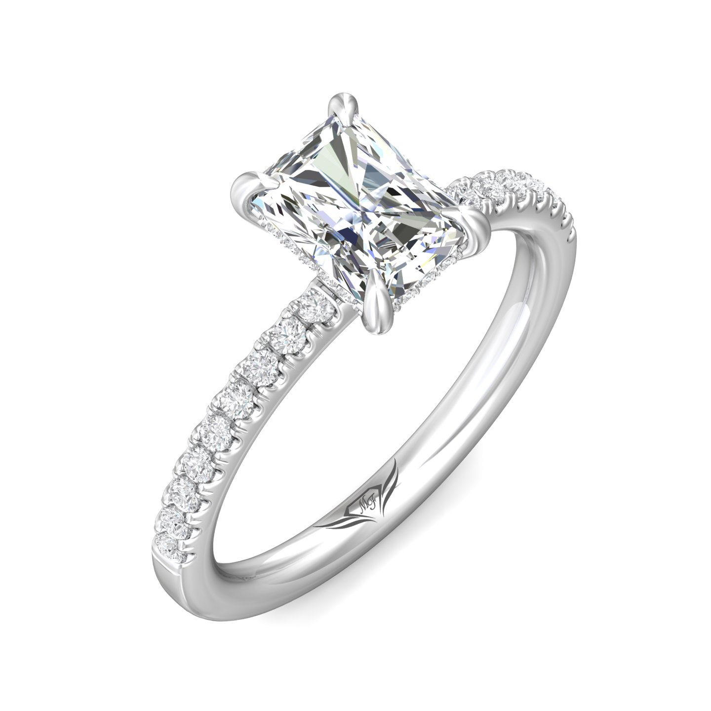 Platinum Radiant Diamond Engagement Ring