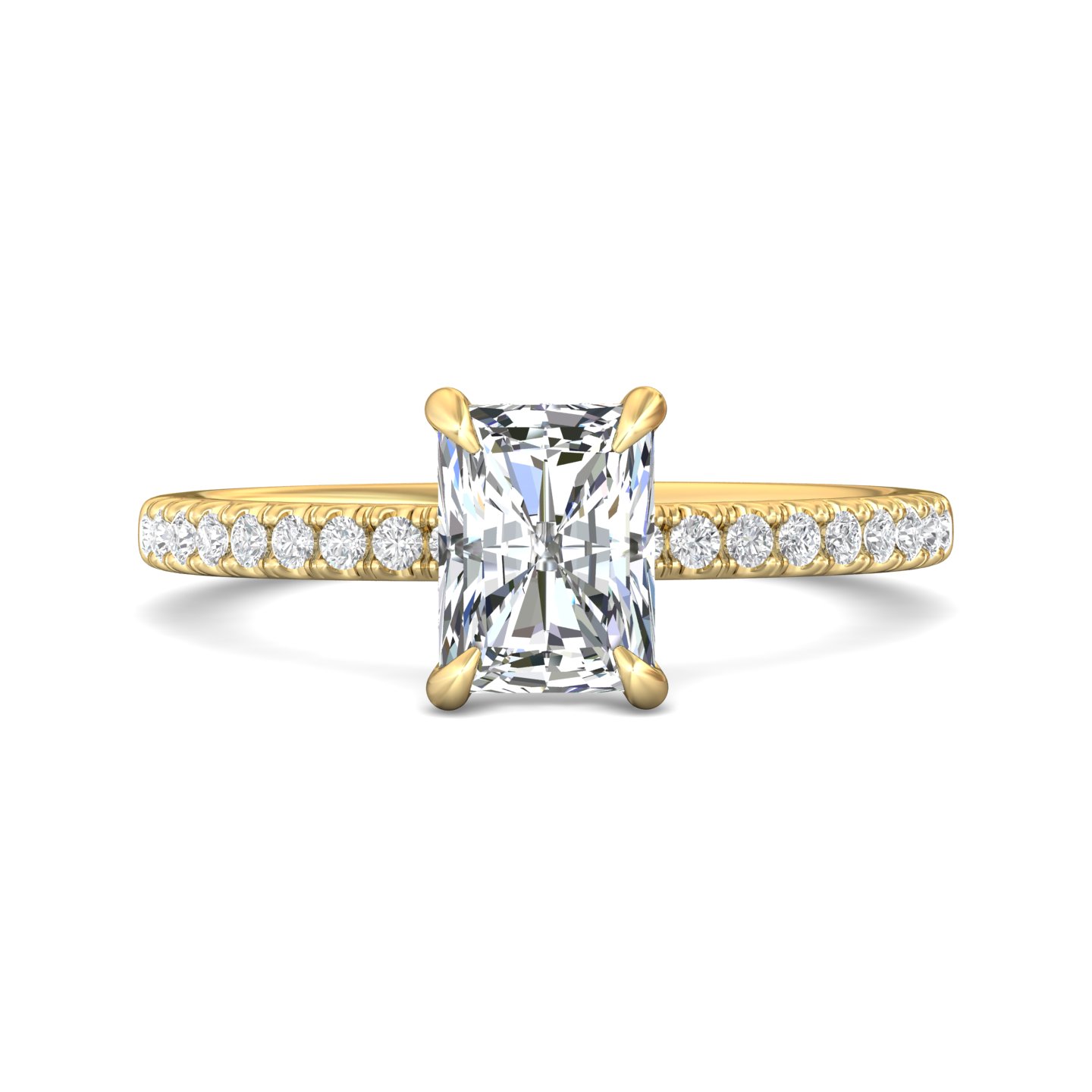 14K Yellow Gold Radiant Diamond Engagement Ring