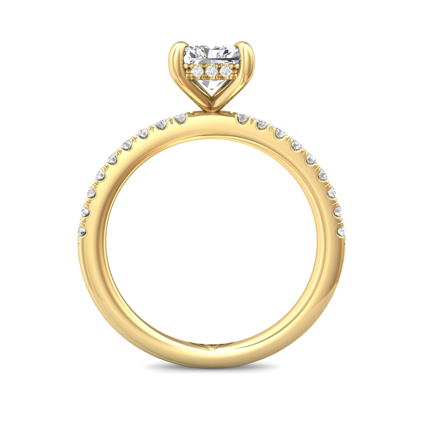 14K Yellow Gold Radiant Diamond Engagement Ring