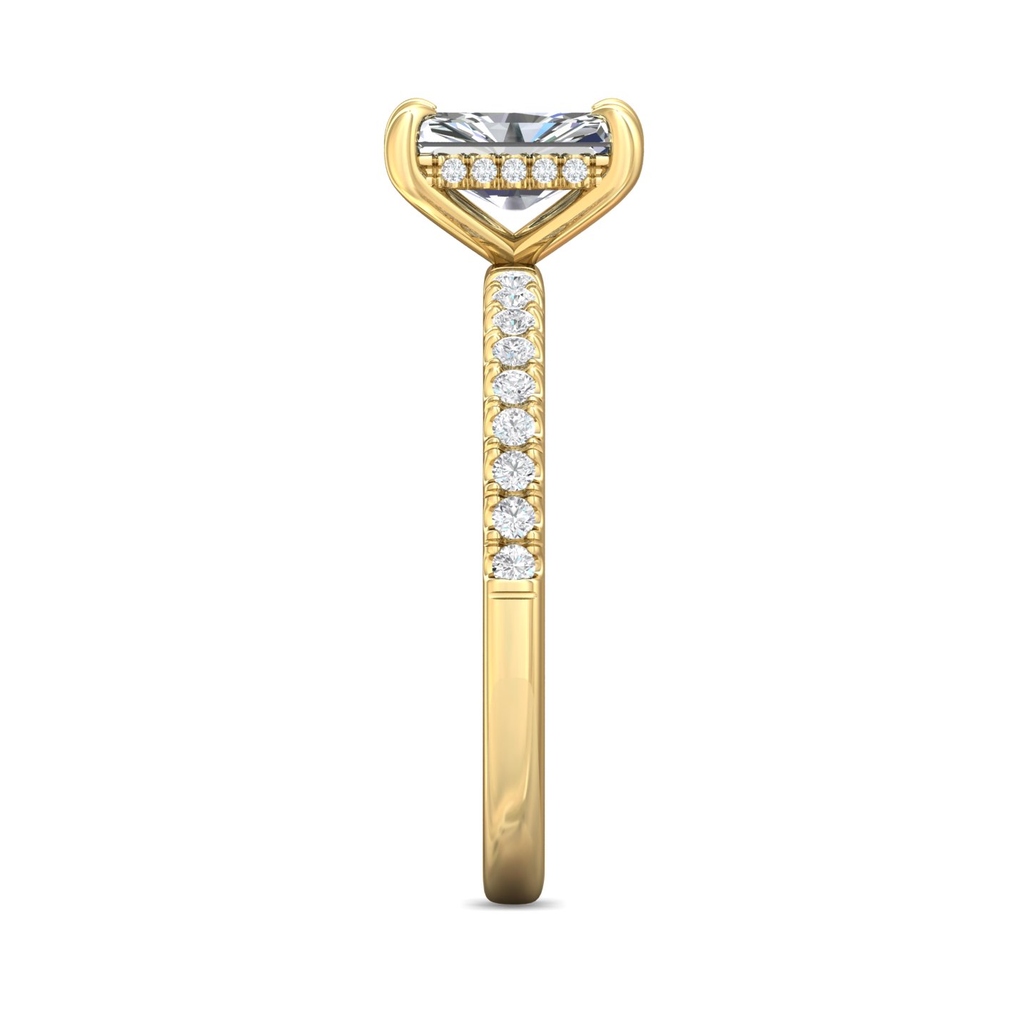 14K Yellow Gold Radiant Diamond Engagement Ring