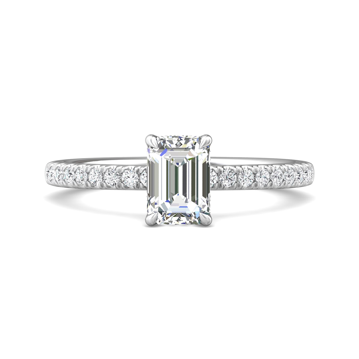 Platinum Emerald Cut Diamond Engagement Ring