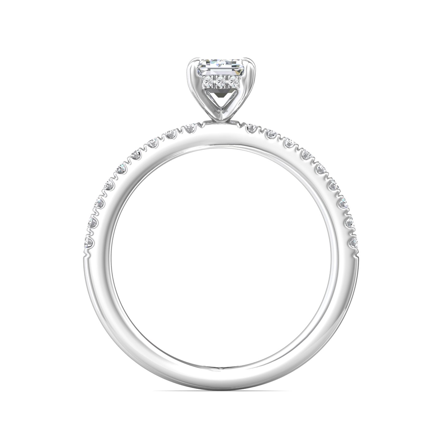Platinum Emerald Cut Diamond Engagement Ring