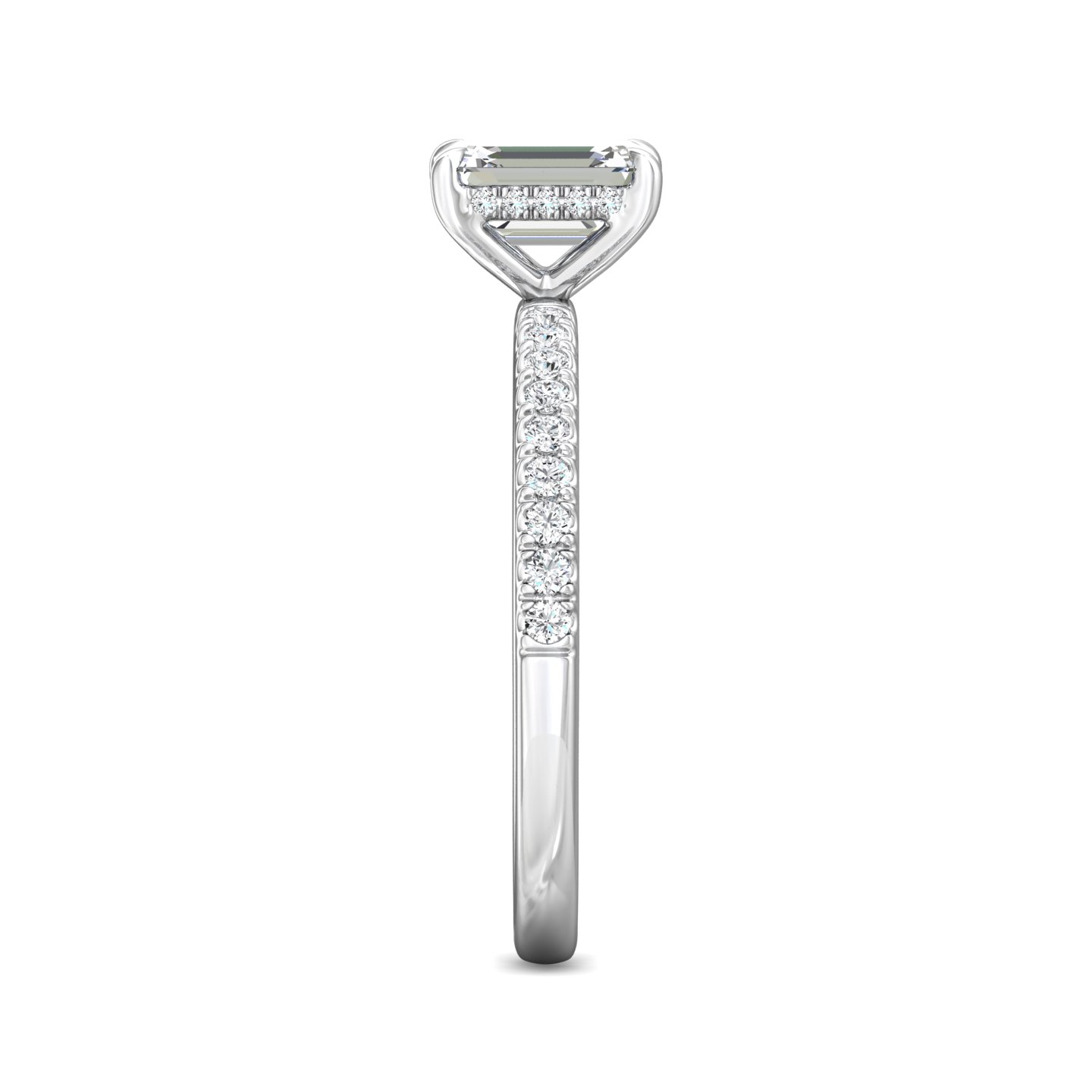 Platinum Emerald Cut Diamond Engagement Ring