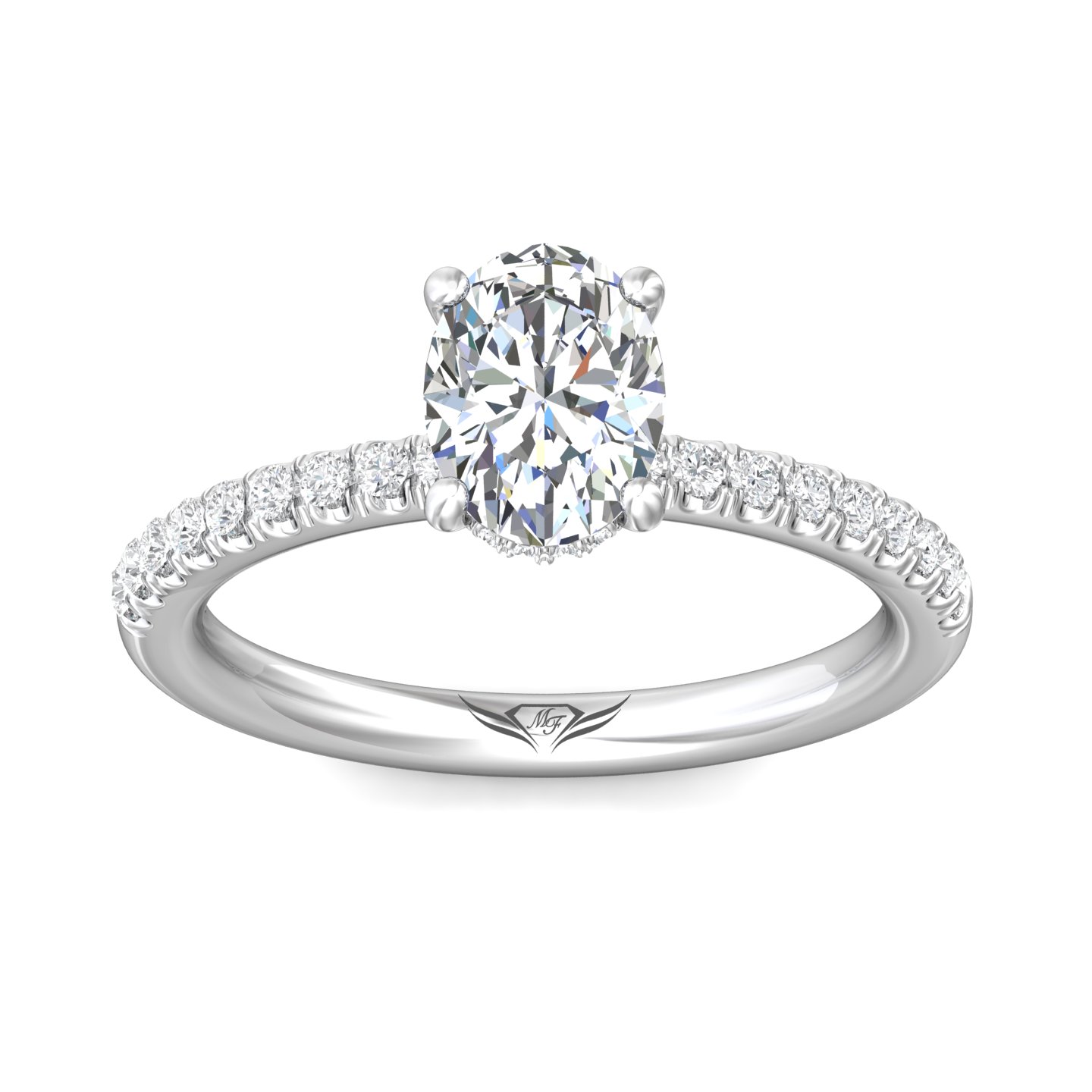 Platinum Oval Diamond Engagement Ring