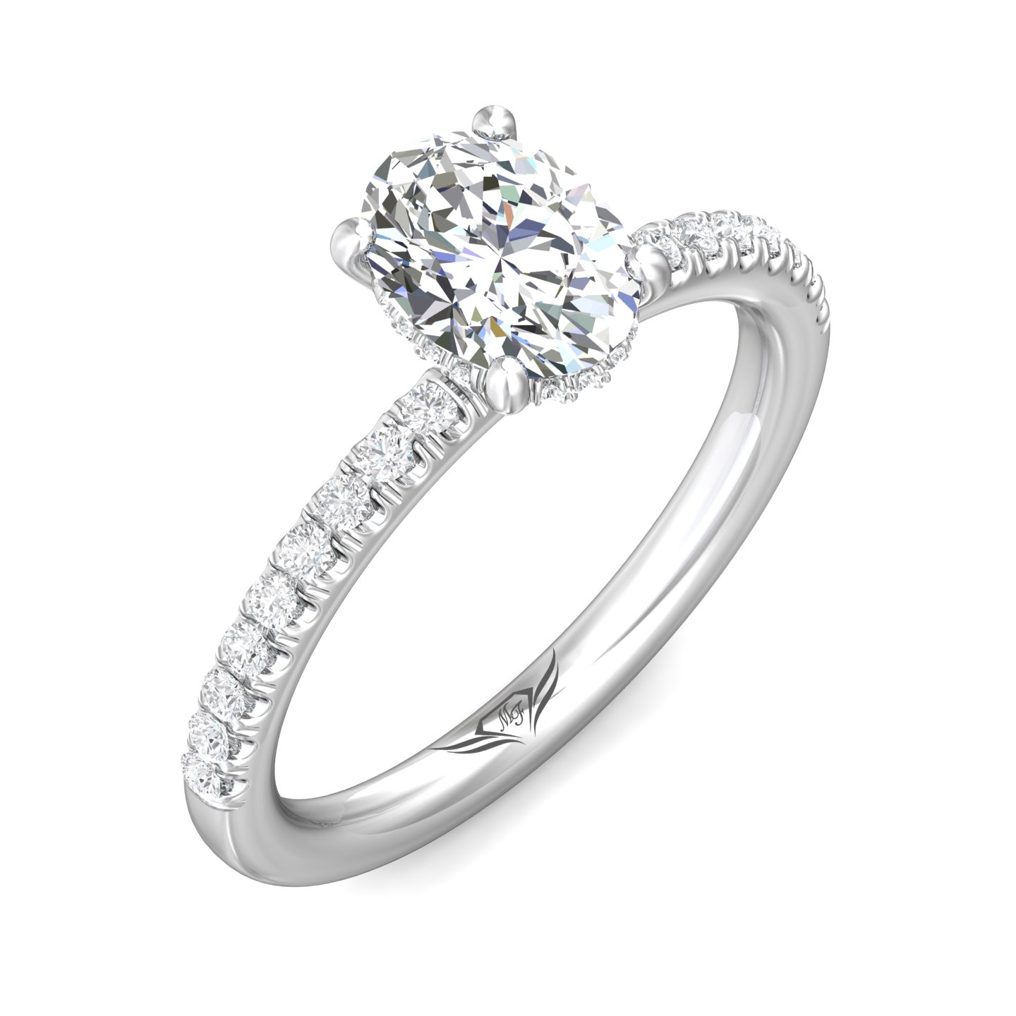 Platinum Oval Diamond Engagement Ring