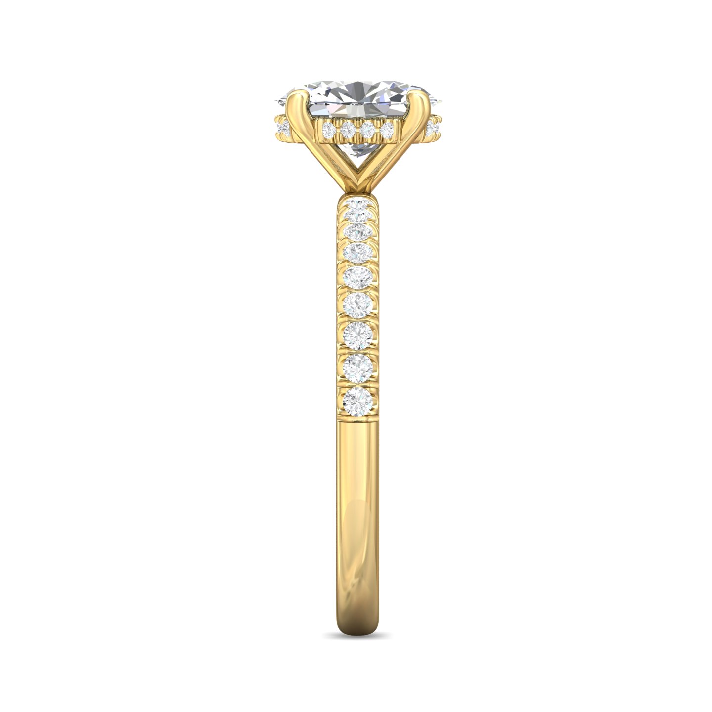18K Yellow Gold Oval Diamond Engagement Ring