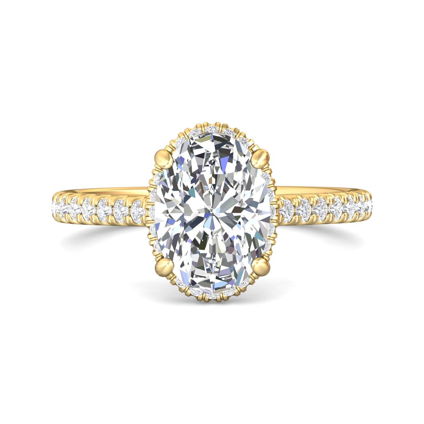 14K Yellow Gold Micropave Engagement Ring