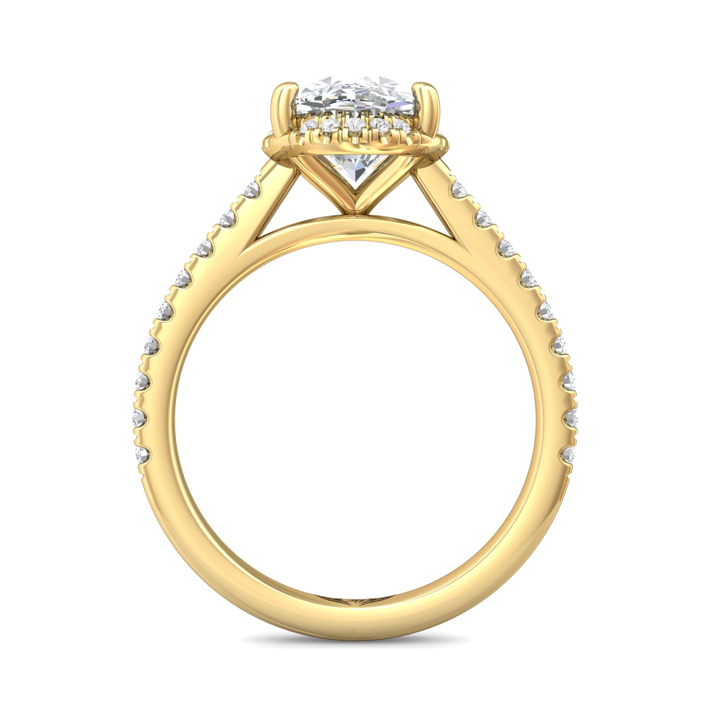 14K Yellow Gold Micropave Engagement Ring