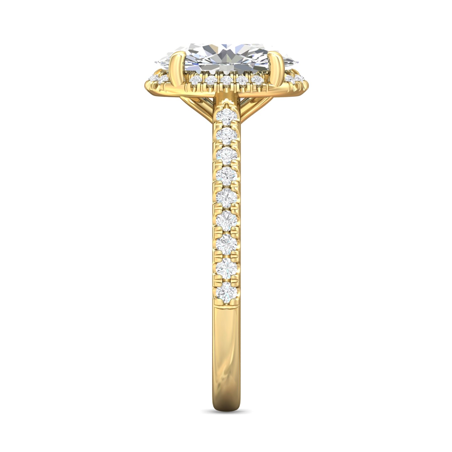 14K Yellow Gold Micropave Engagement Ring