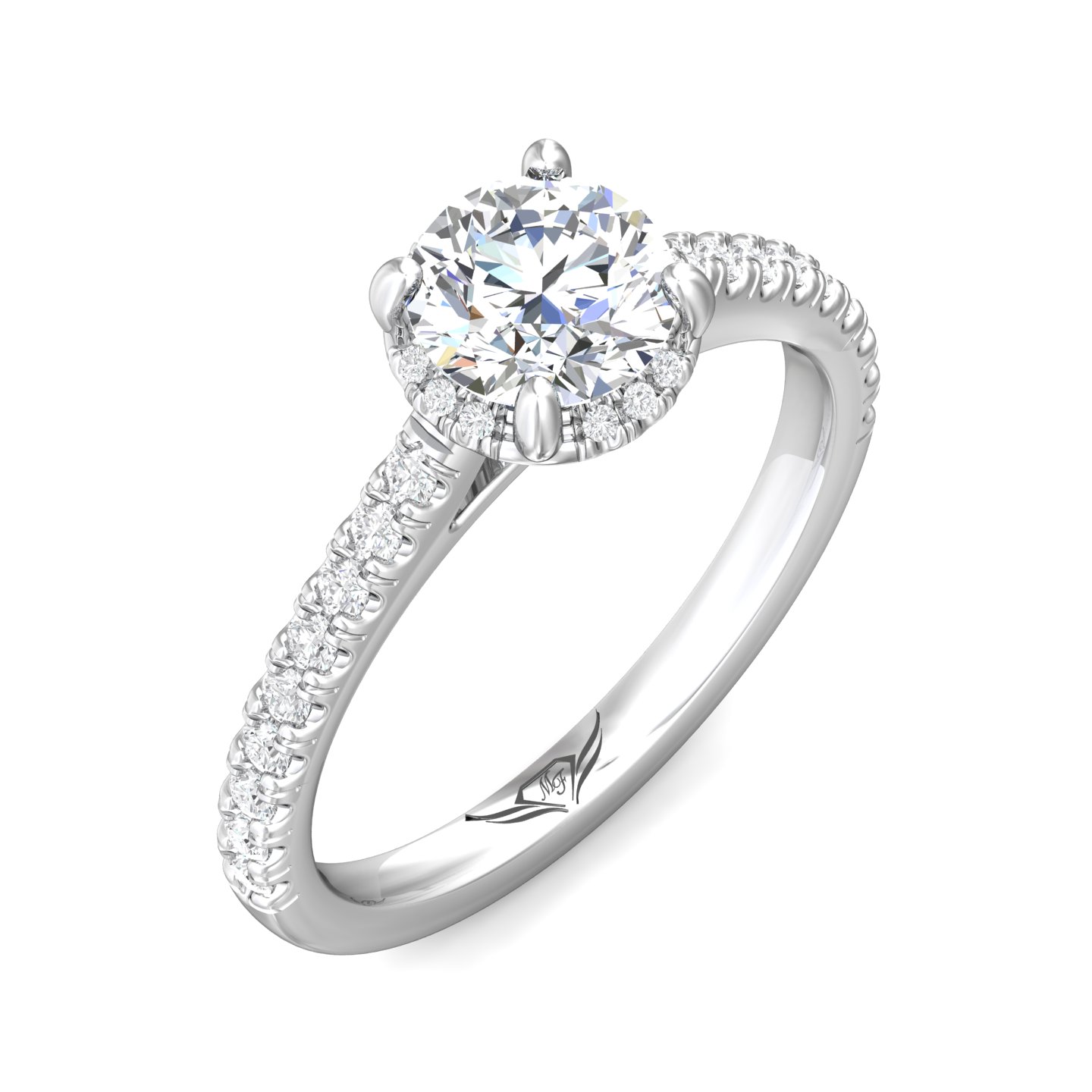 Platinum Round Diamond Engagement Ring