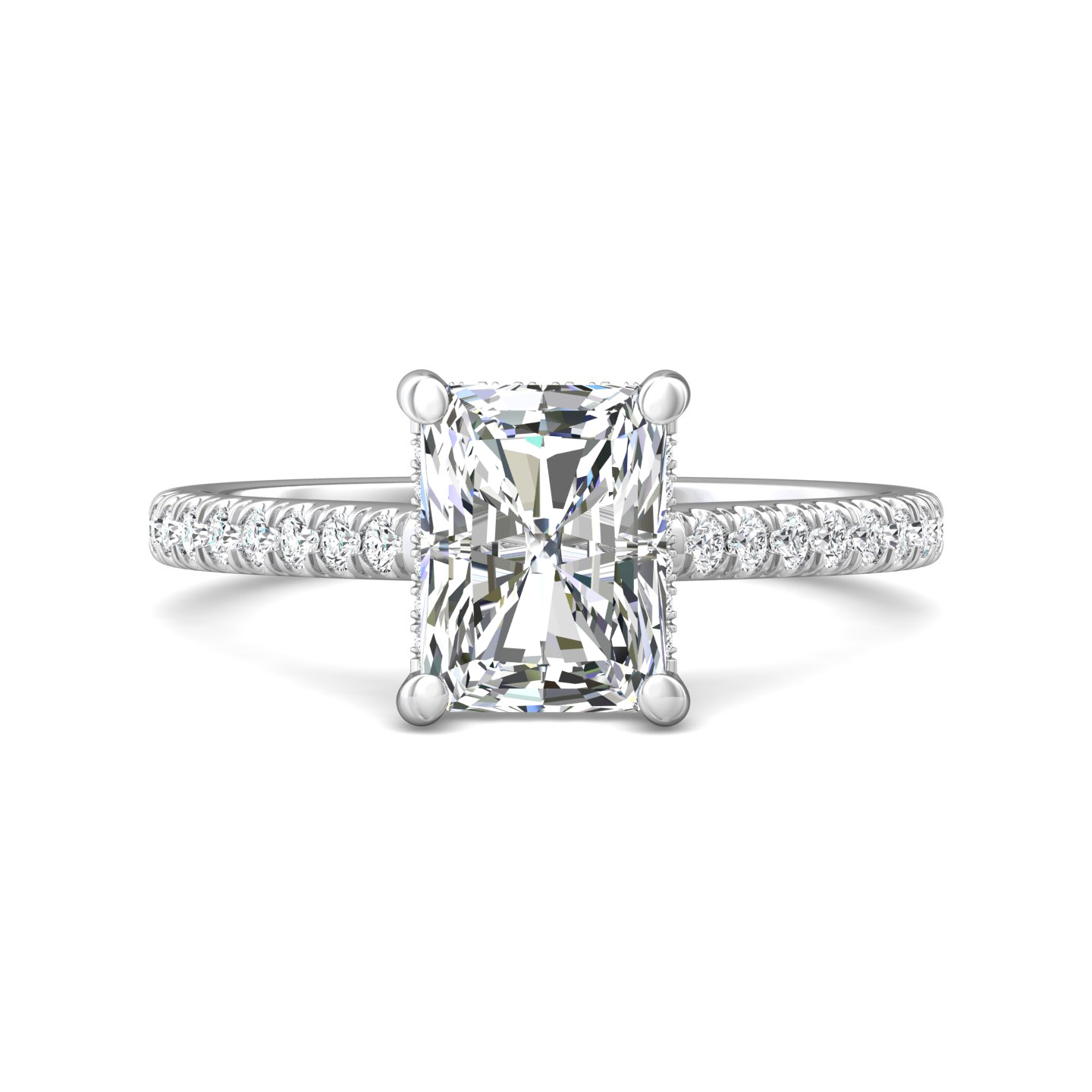 18K White Gold Radiant Diamond Engagement Ring