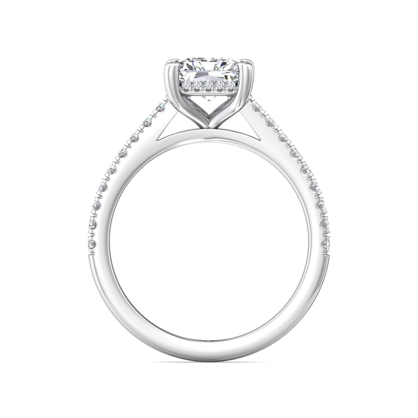 18K White Gold Radiant Diamond Engagement Ring