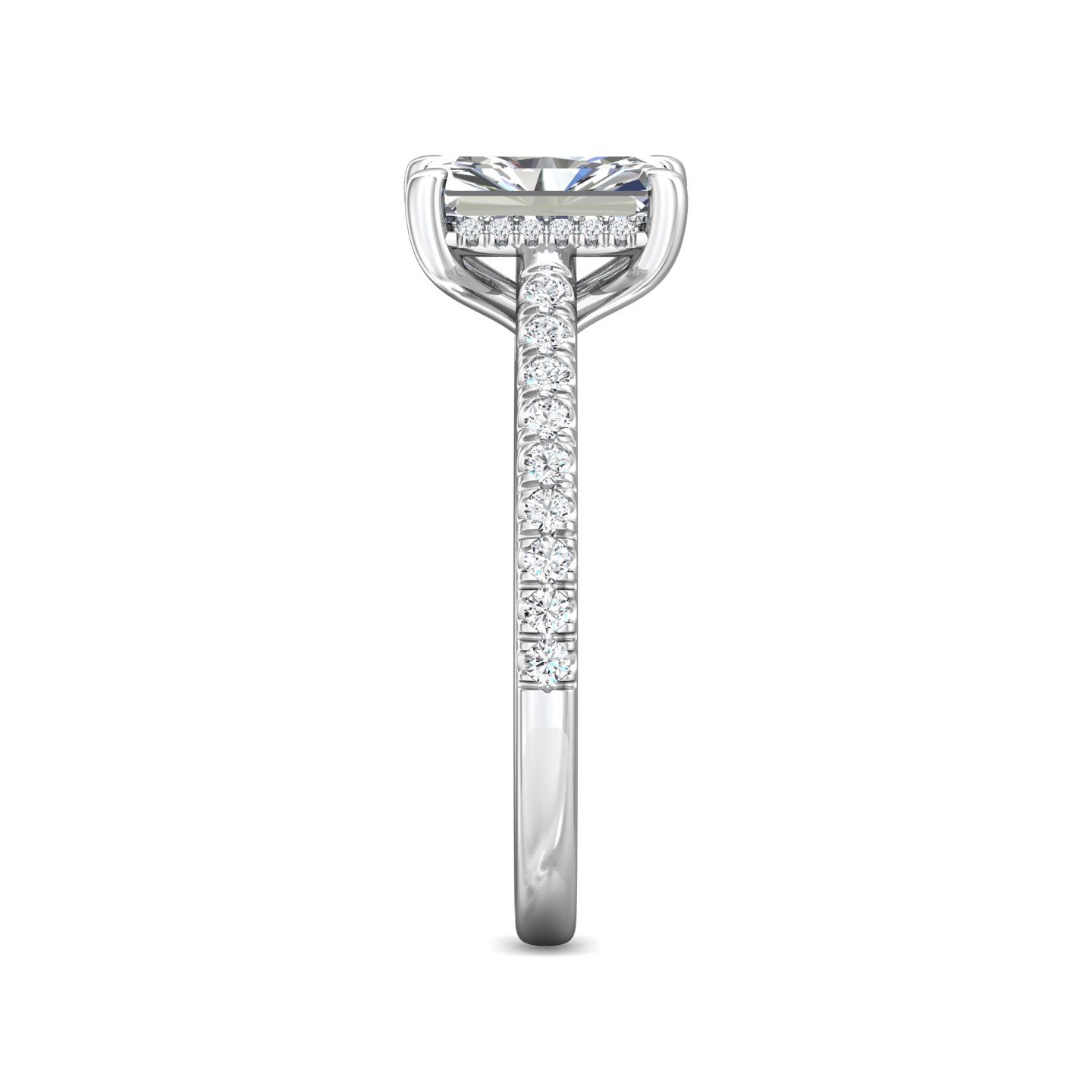 18K White Gold Radiant Diamond Engagement Ring
