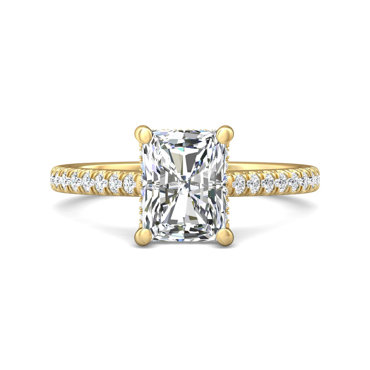 14K Yellow Gold Radiant Diamond Engagement Ring