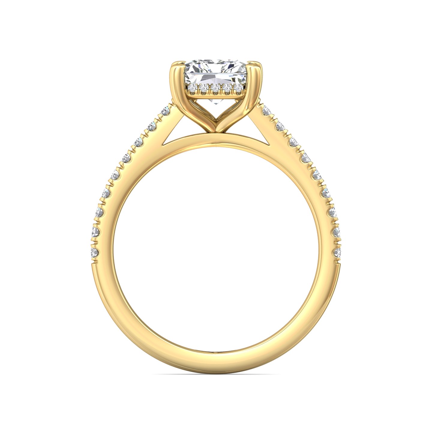 14K Yellow Gold Radiant Diamond Engagement Ring