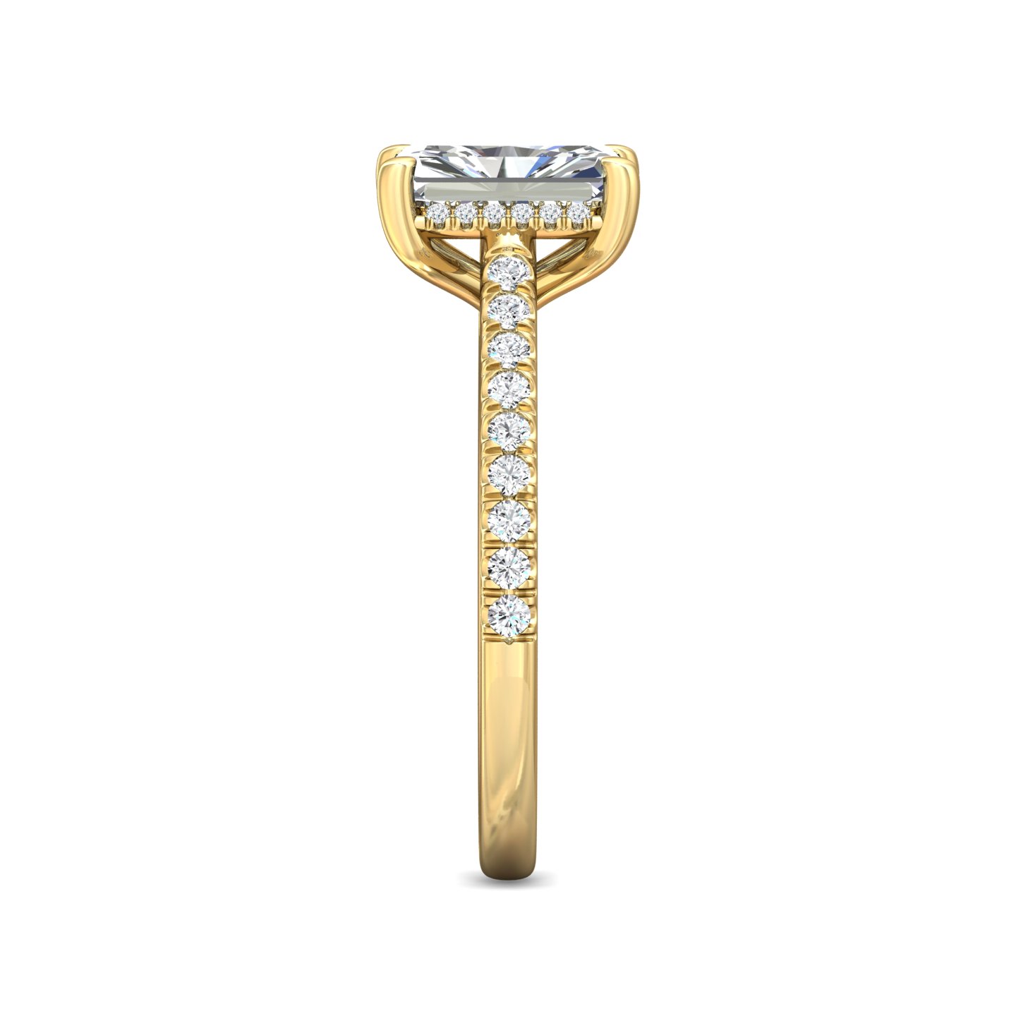 14K Yellow Gold Radiant Diamond Engagement Ring