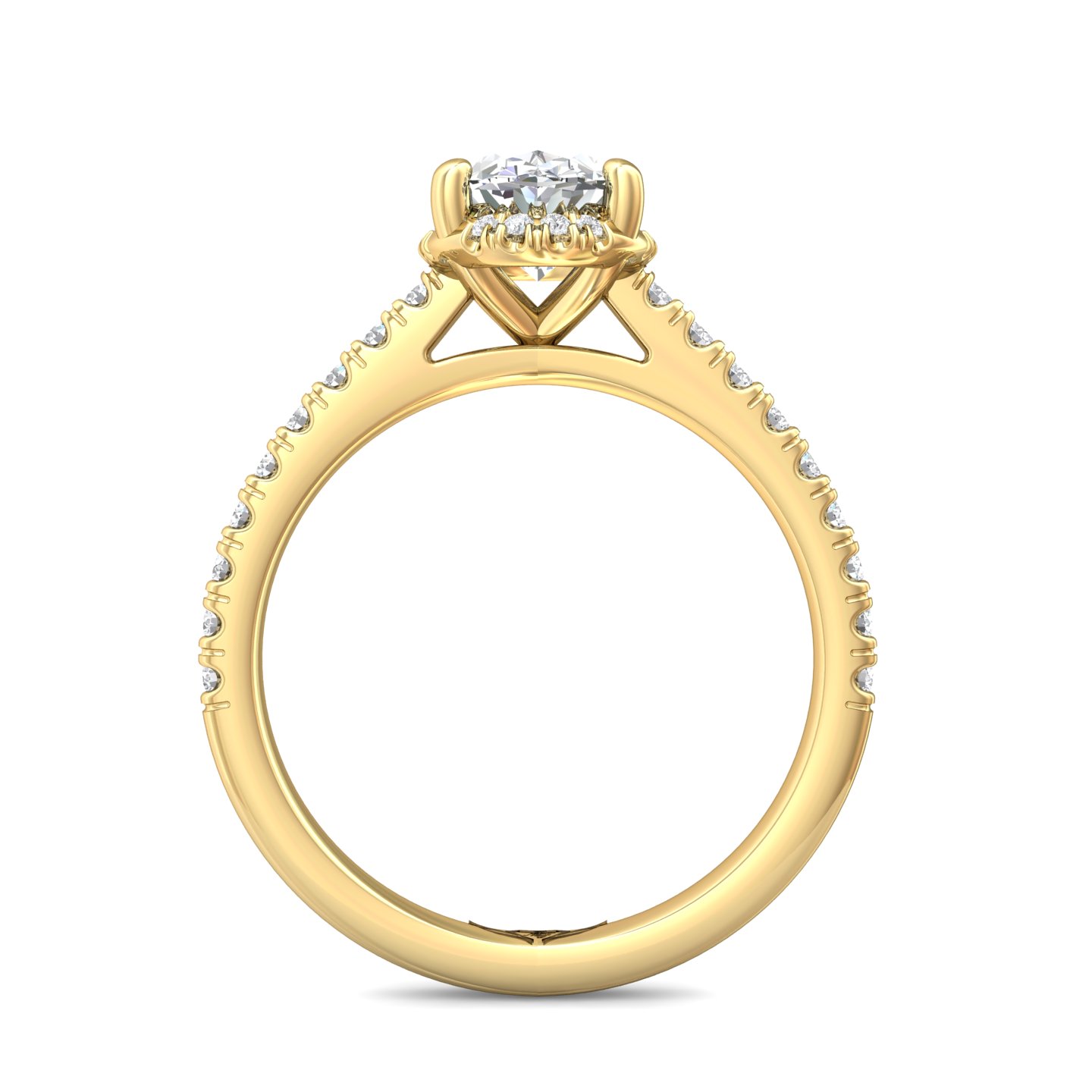 14K Yellow Gold Oval Diamond Engagement Ring