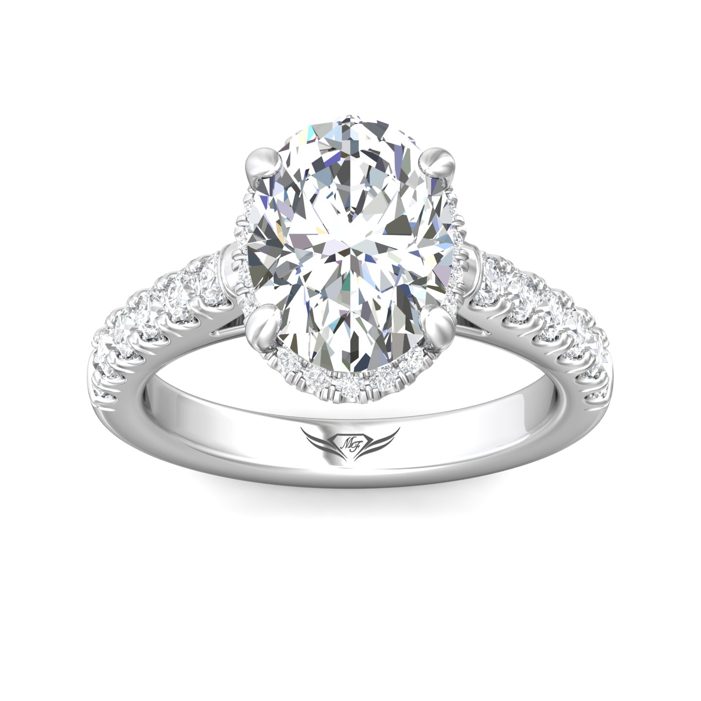 Platinum Oval Diamond Engagement Ring