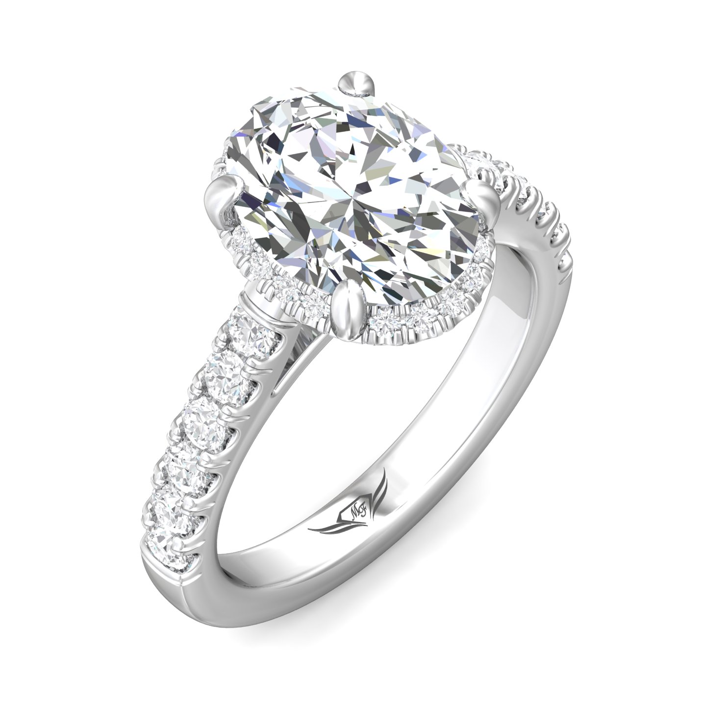 Platinum Oval Diamond Engagement Ring