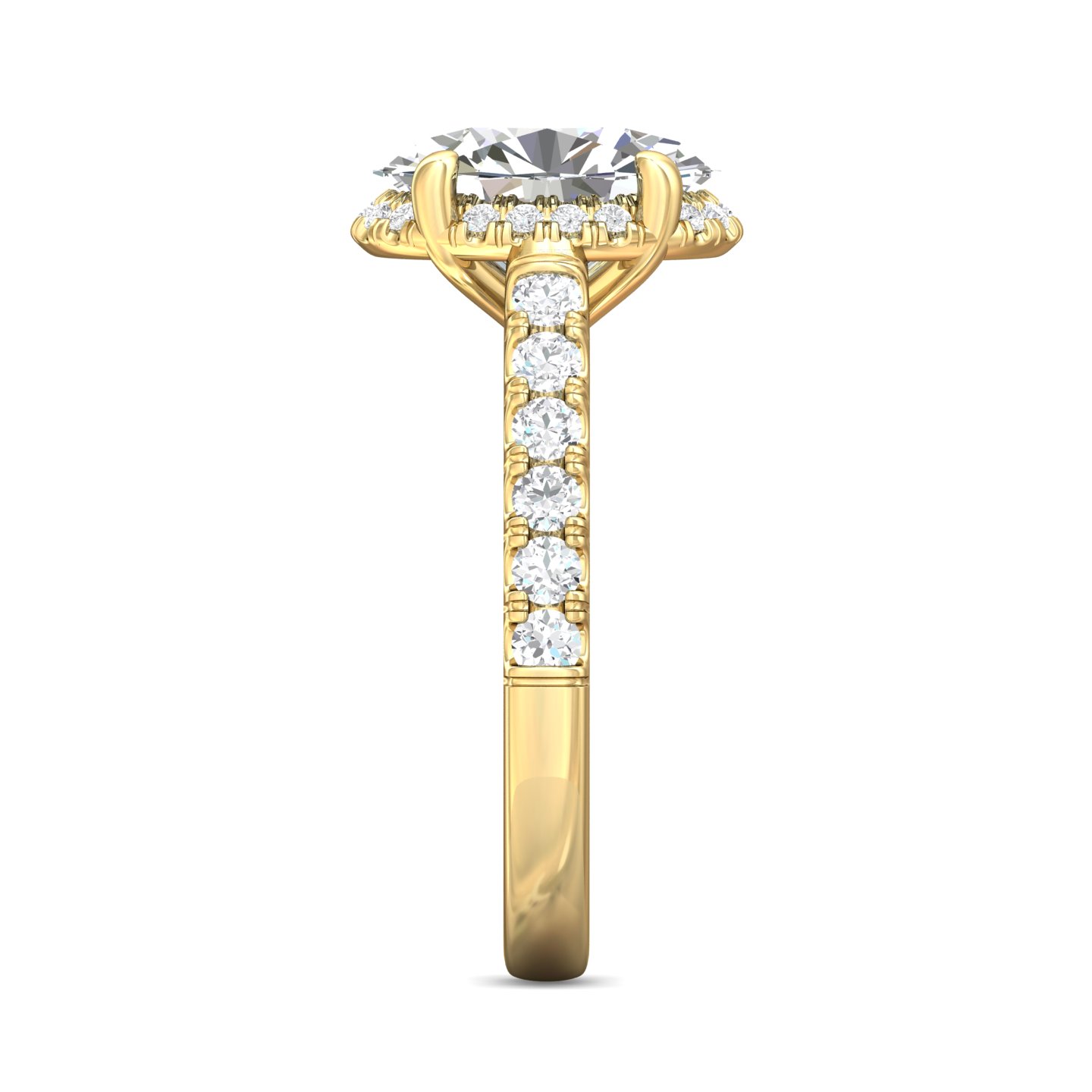 14K Yellow Gold Oval Diamond Engagement Ring