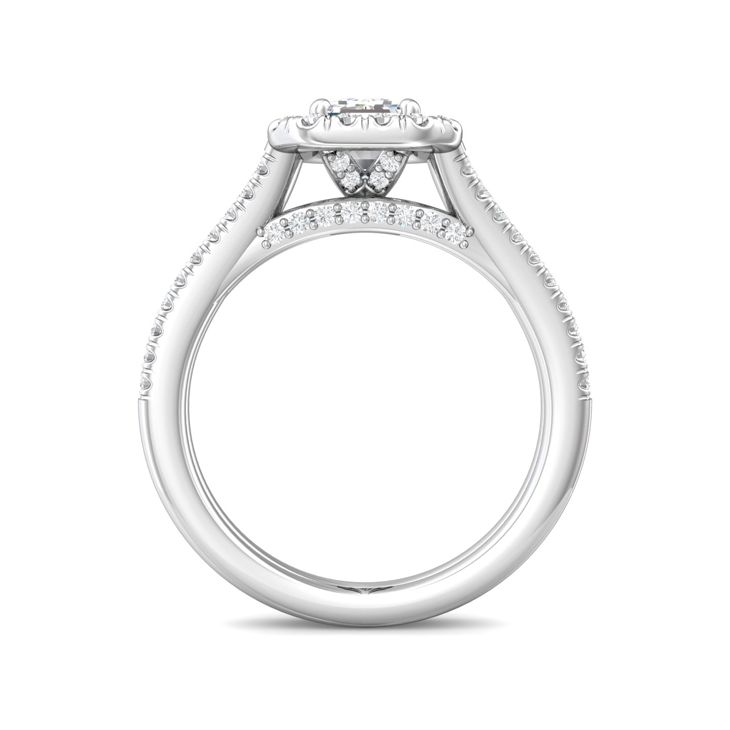 Platinum Emerald Cut Diamond Engagement Ring