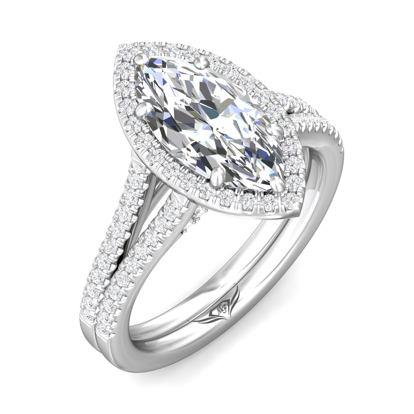 Platinum Marquise Diamond Engagement Ring