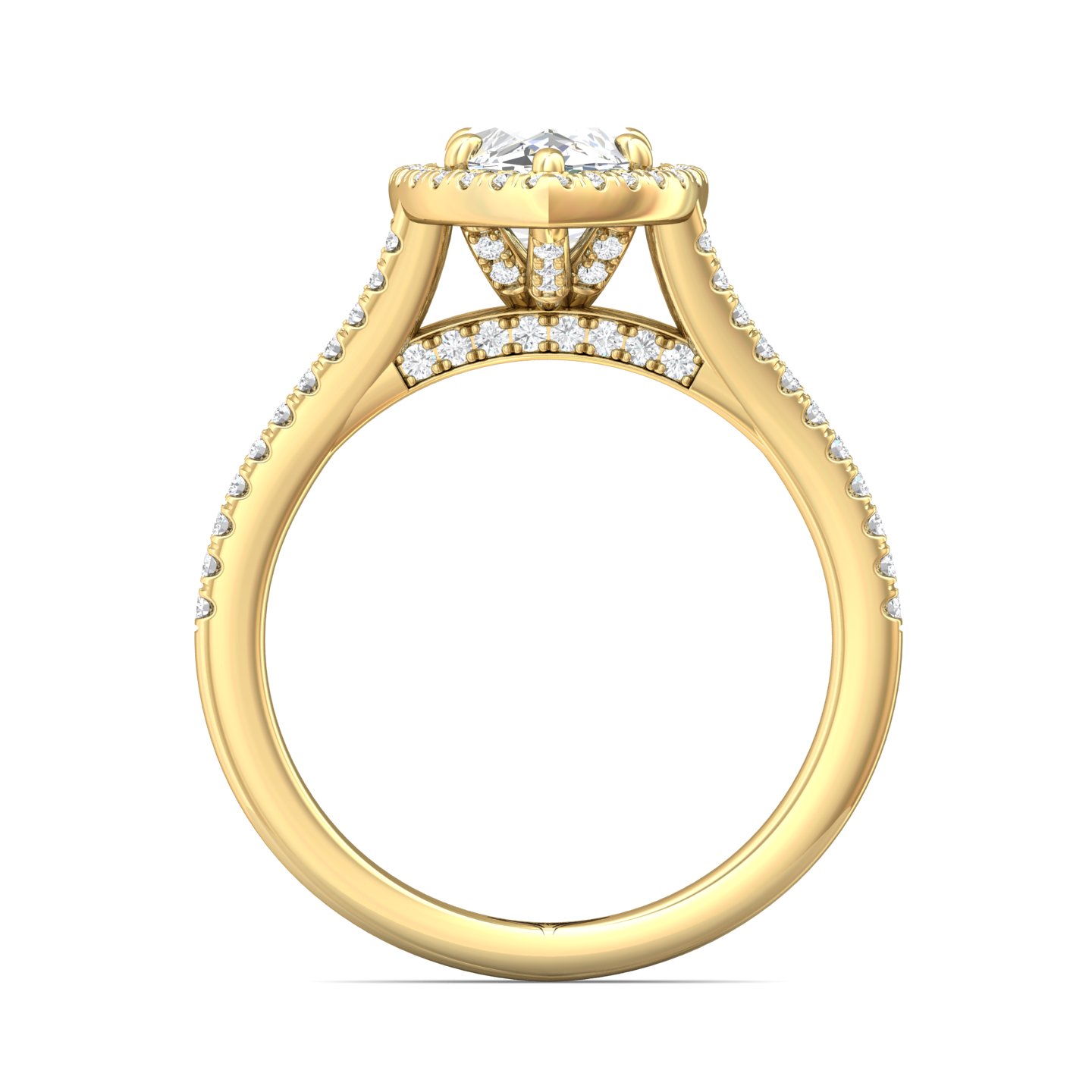 14K Yellow Gold Marquise Diamond Engagement Ring