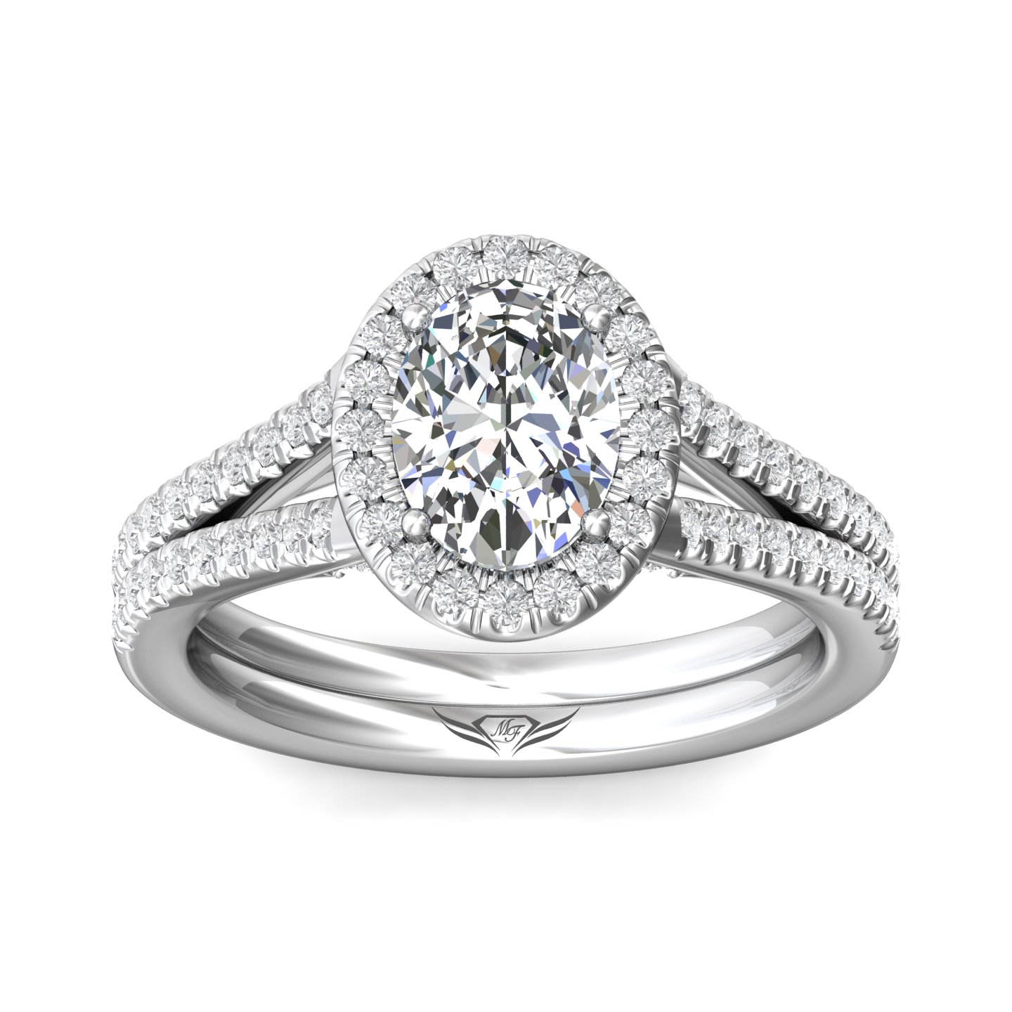 Platinum Oval Diamond Engagement Ring
