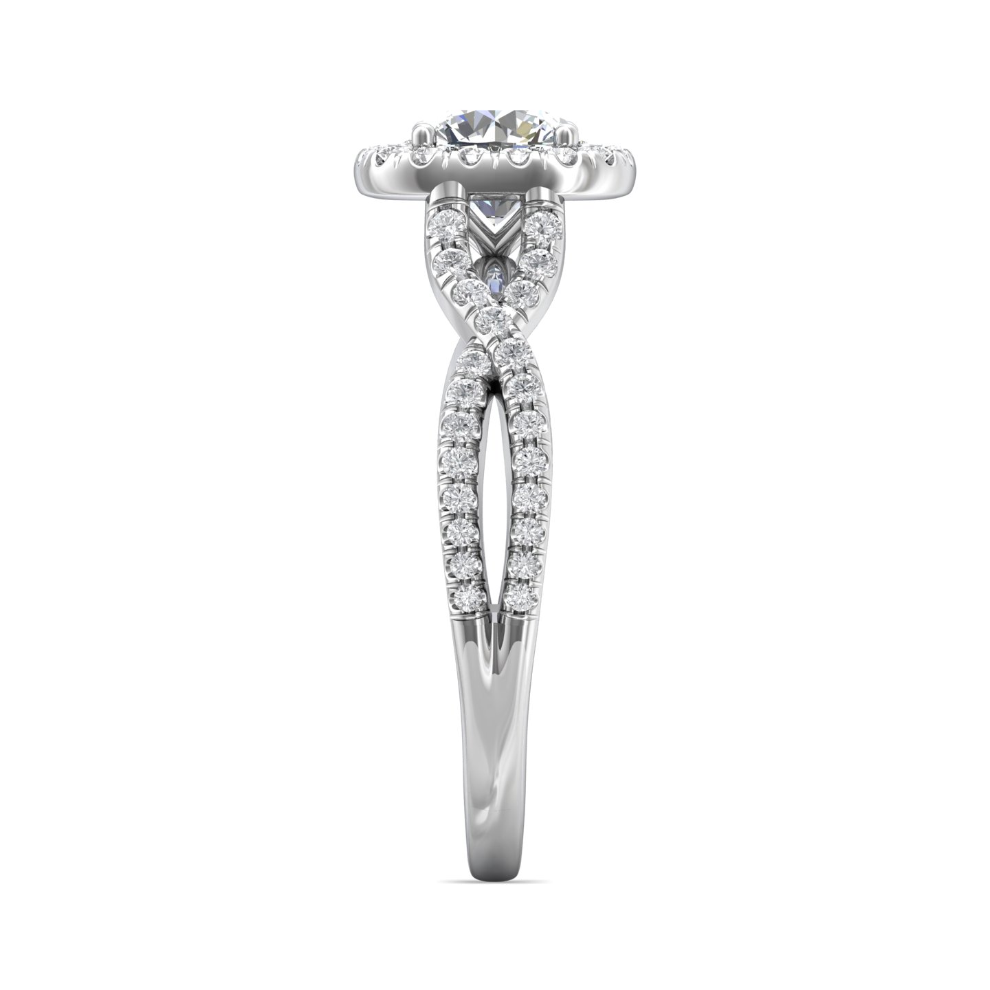 14K White Gold Cushion Diamond Engagement Ring