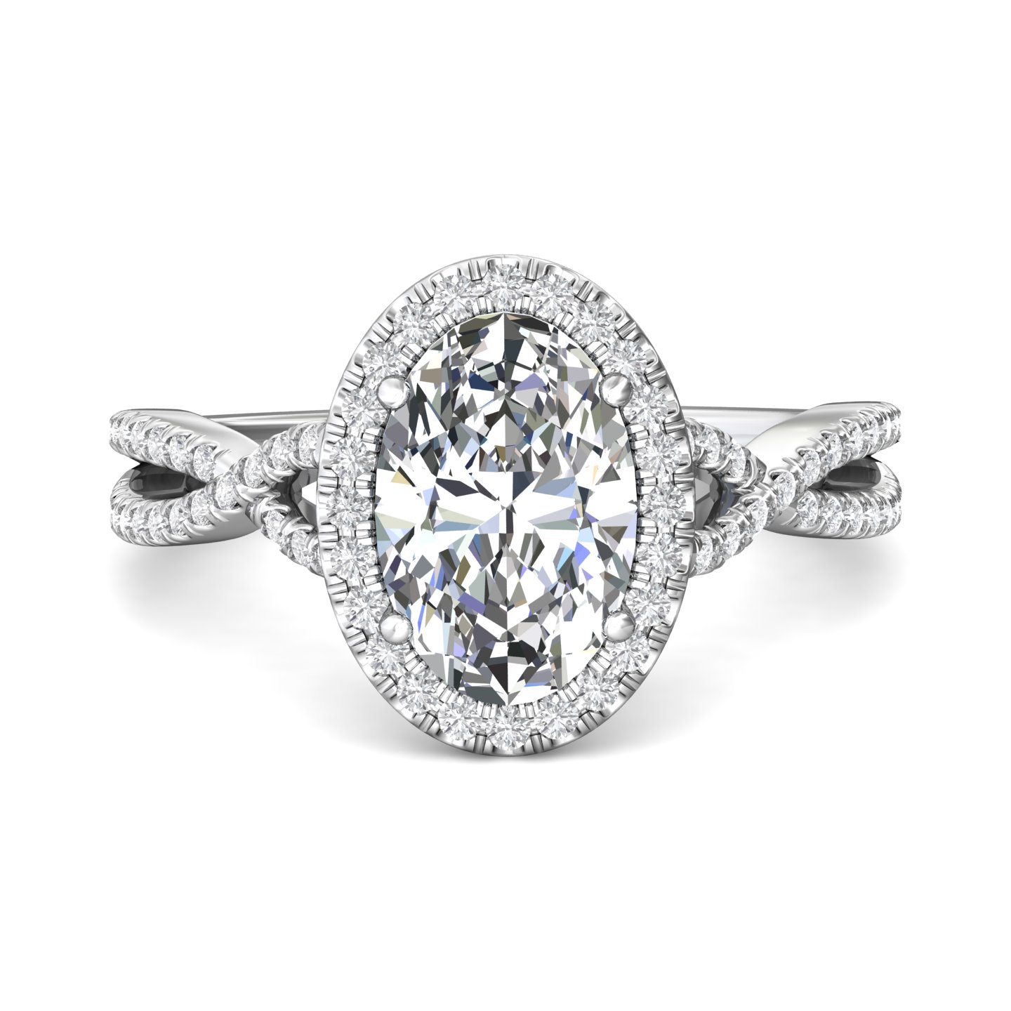 Platinum Oval Diamond Engagement Ring