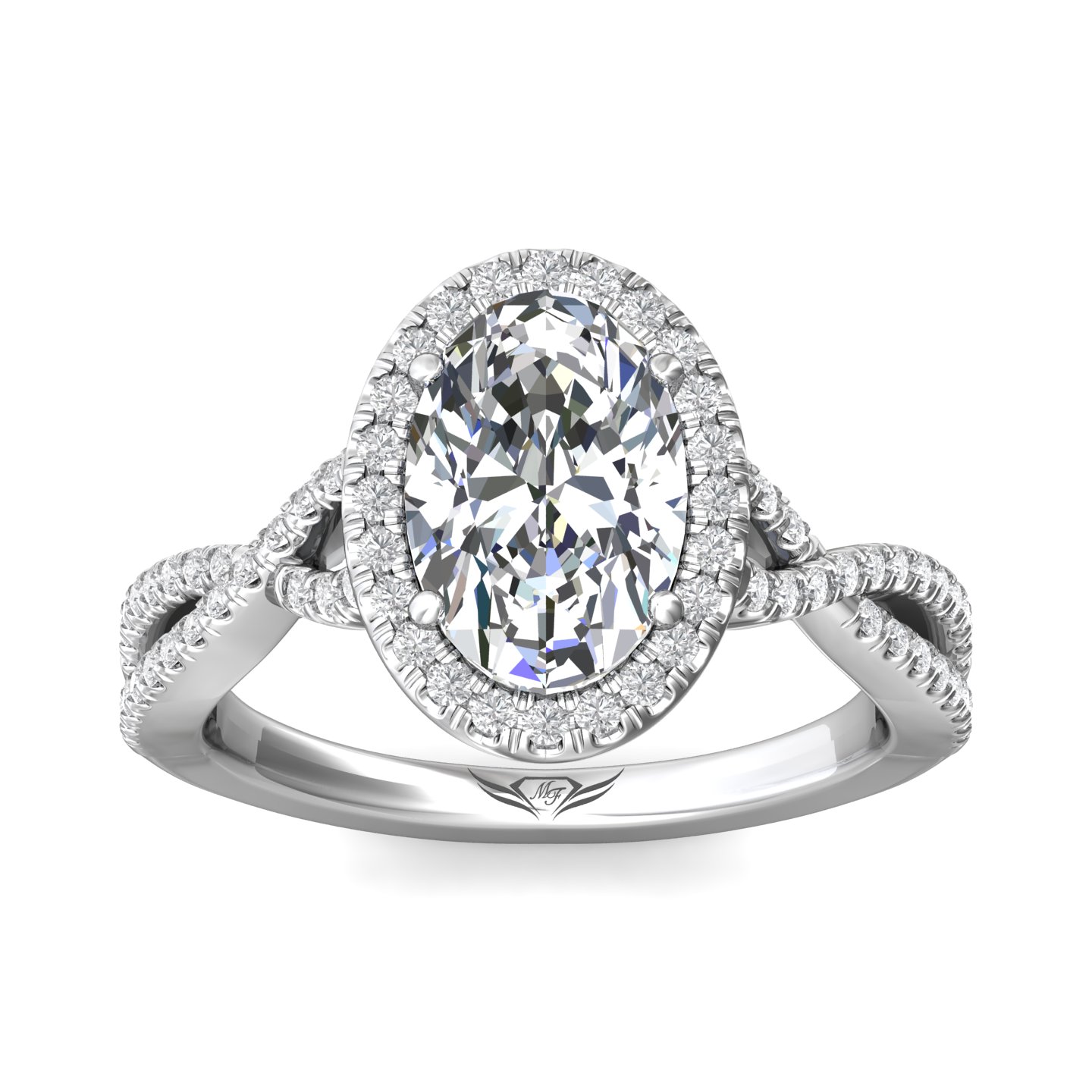 Platinum Oval Diamond Engagement Ring
