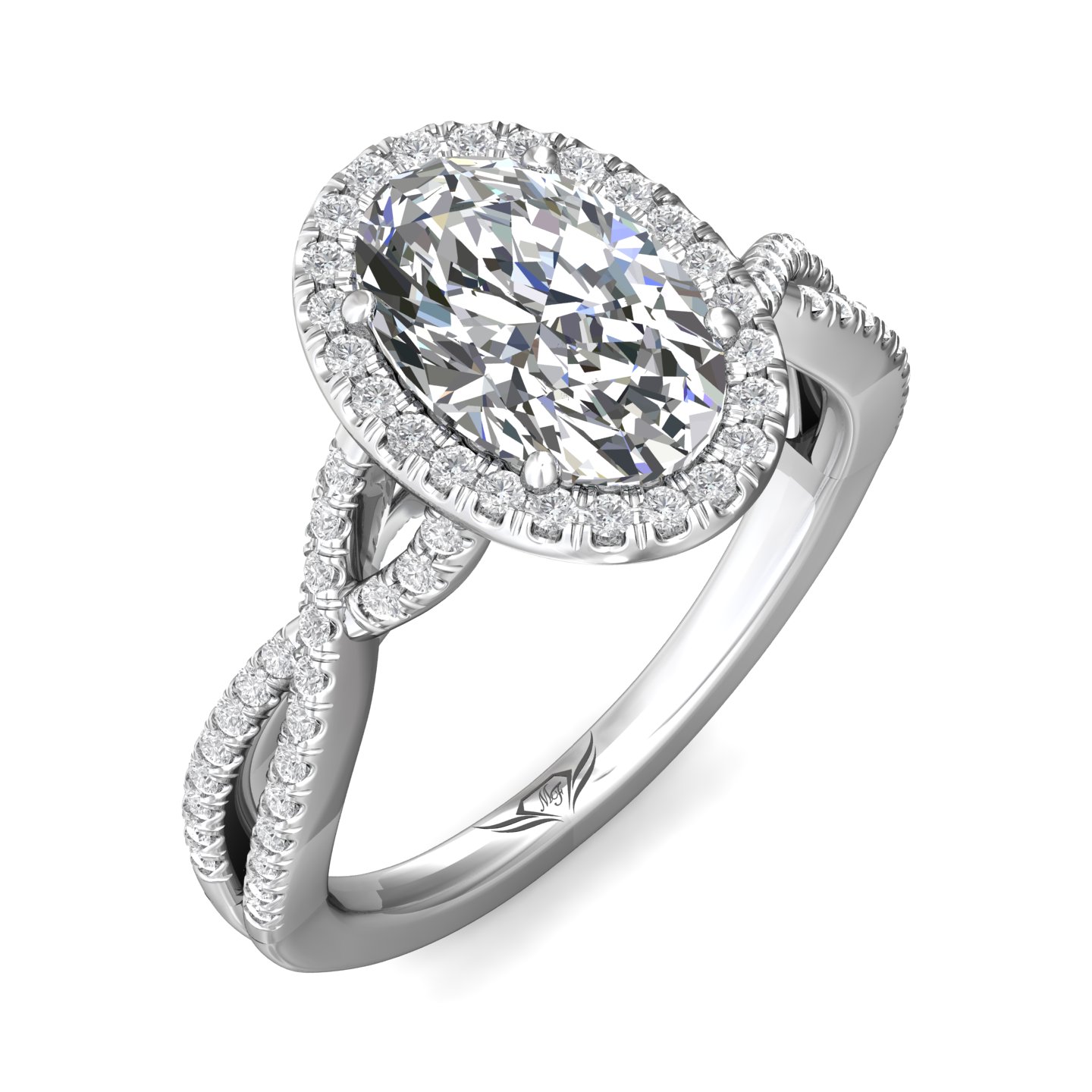 Platinum Oval Diamond Engagement Ring