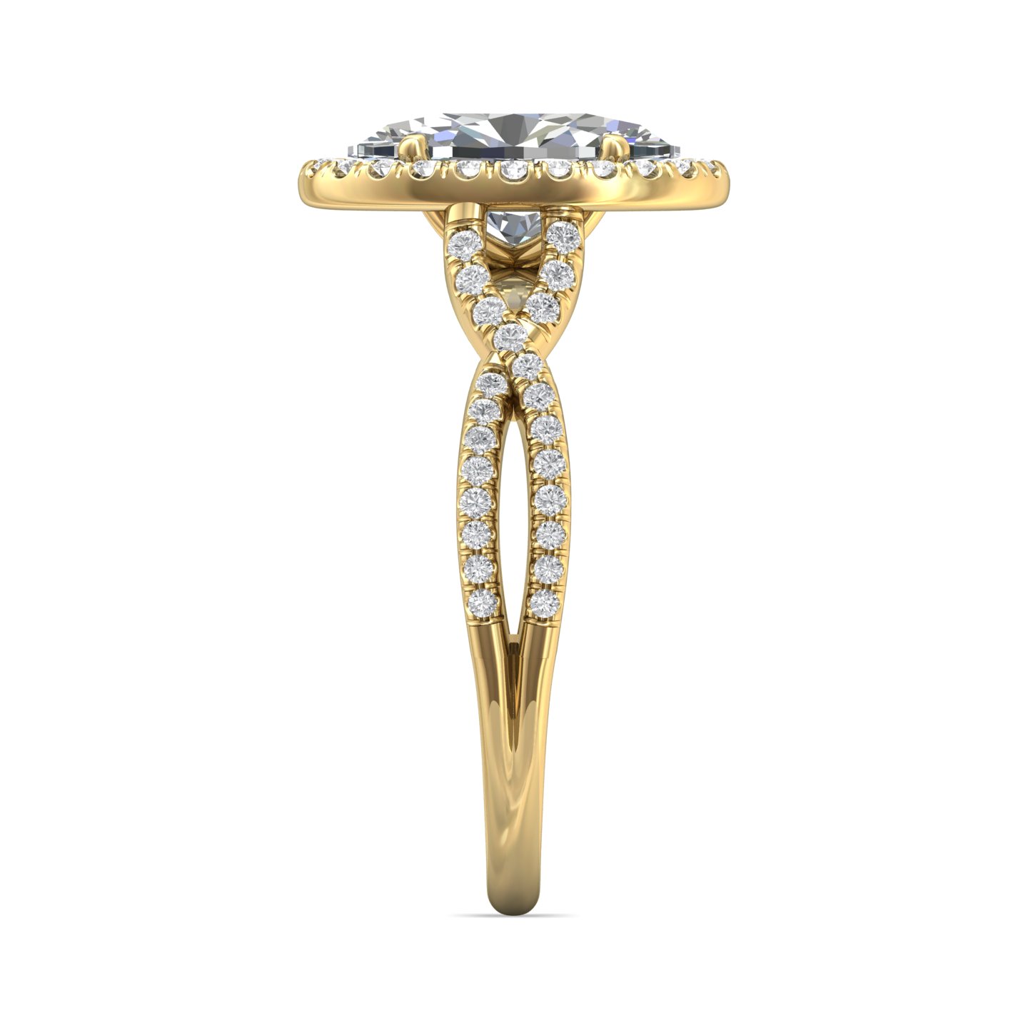 18K Yellow Gold Oval Diamond Engagement Ring