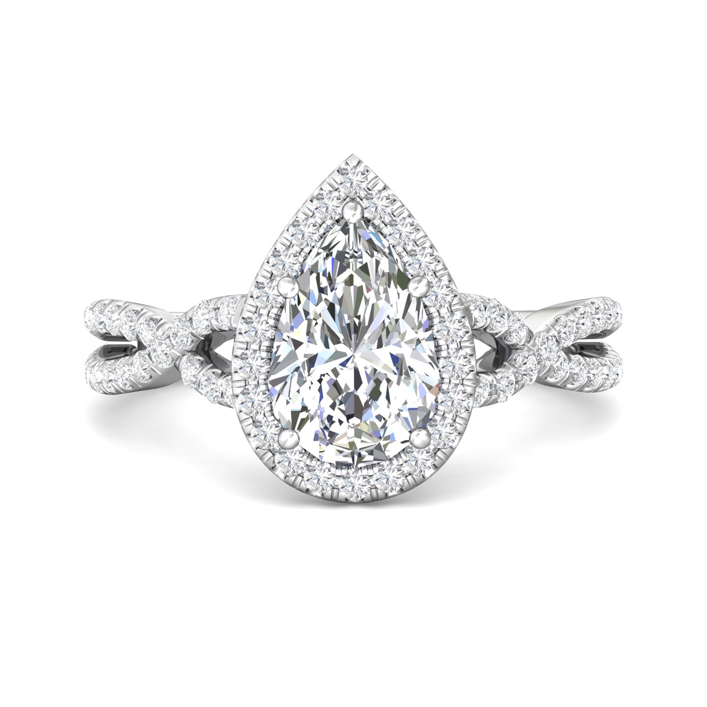 Platinum Pear Shape Diamond Engagement Ring