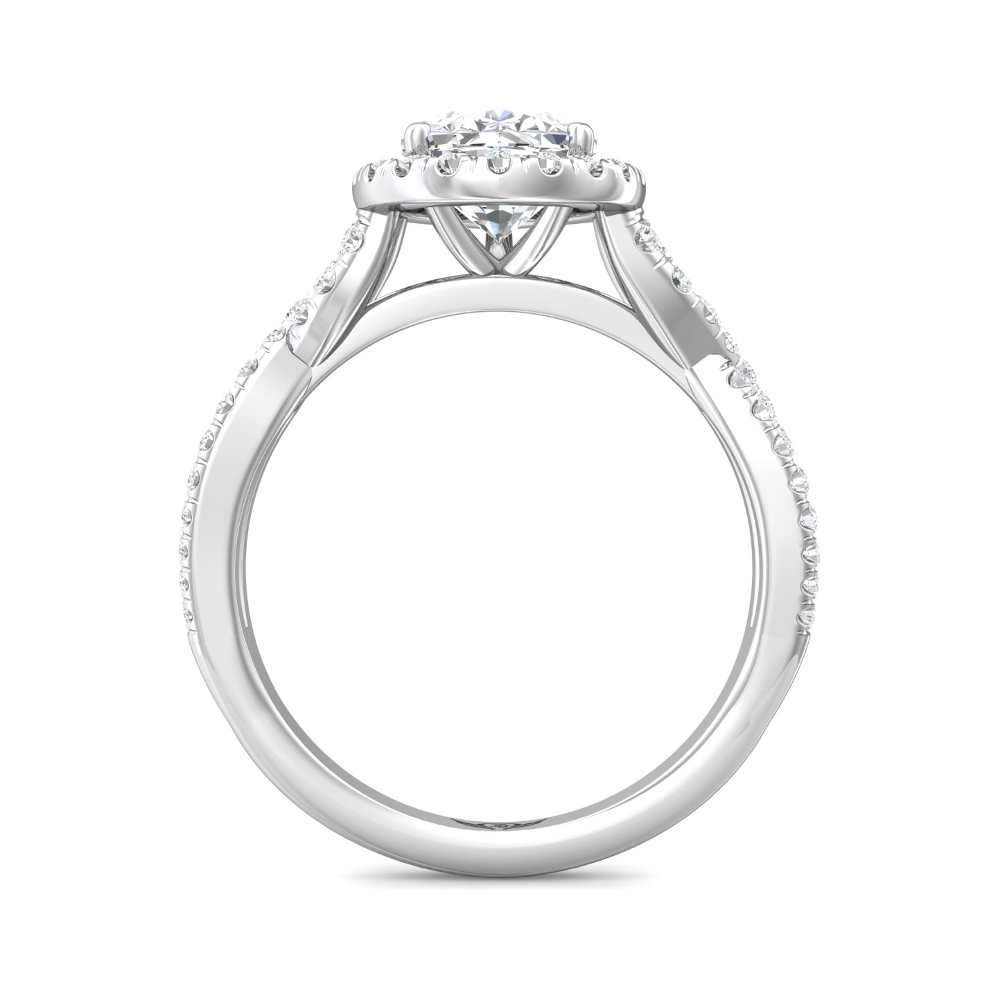 Platinum Pear Shape Diamond Engagement Ring