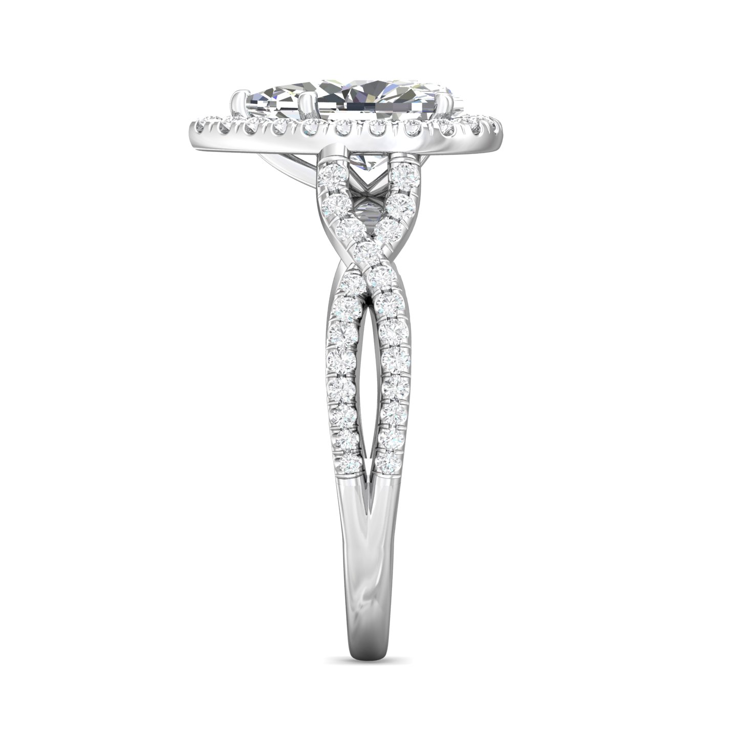 Platinum Pear Shape Diamond Engagement Ring