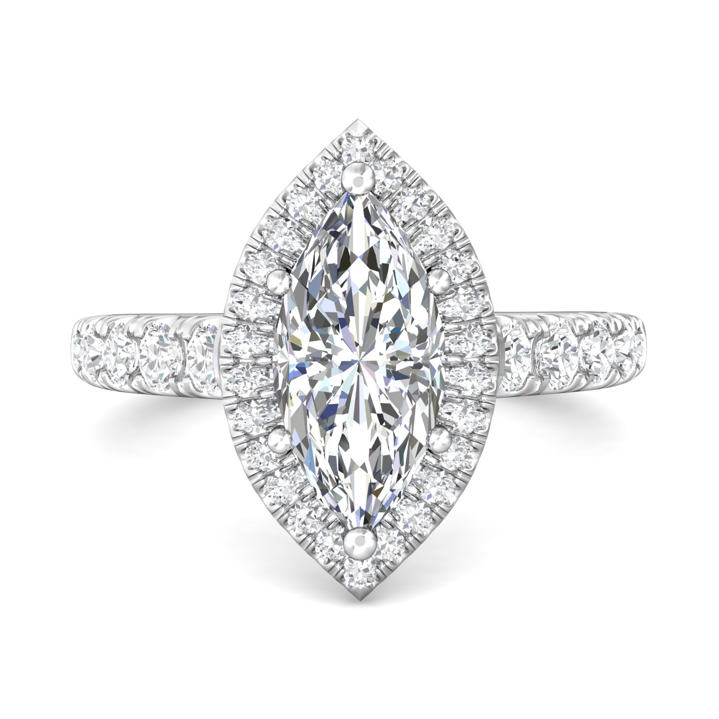 Platinum Marquise Diamond Engagement Ring