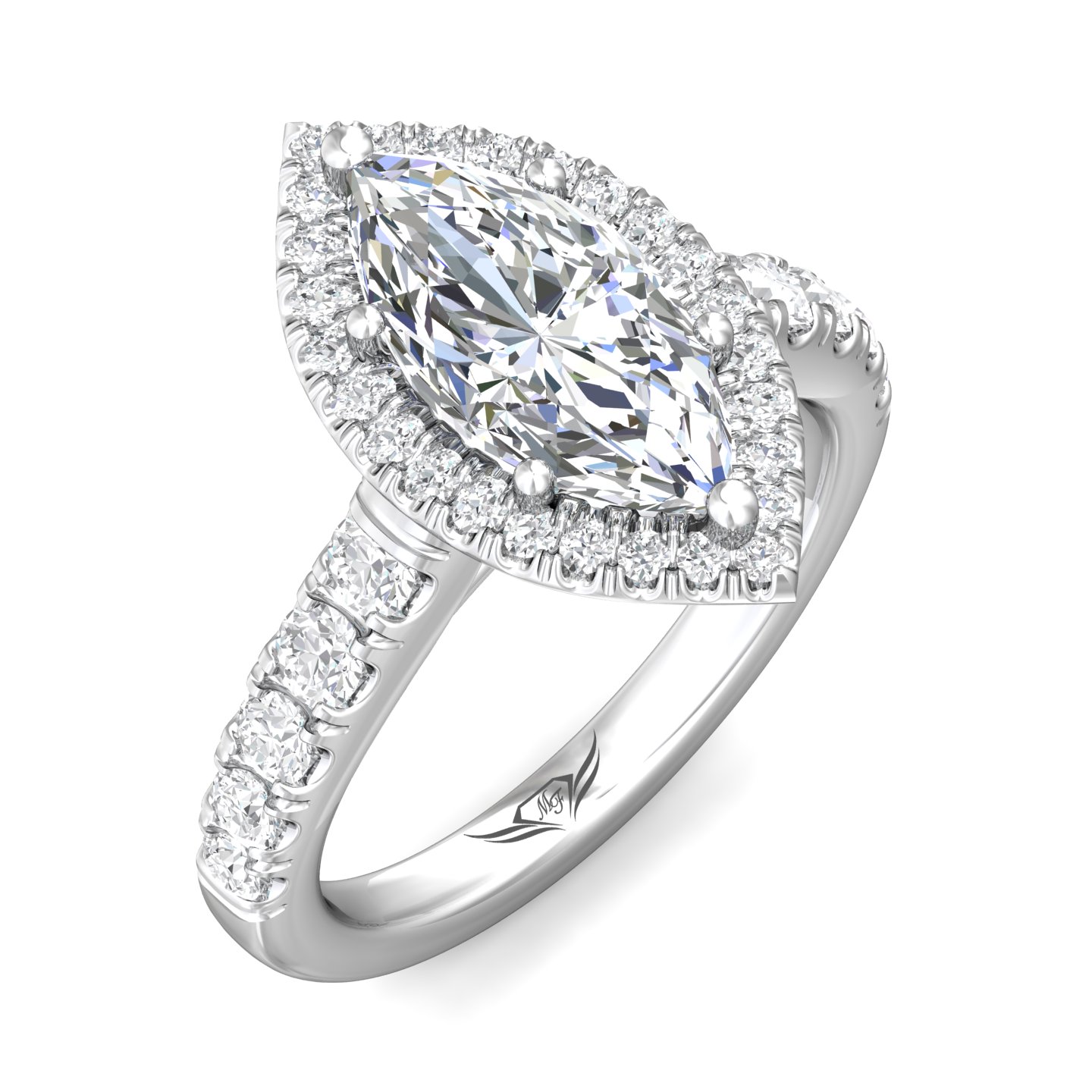 Platinum Marquise Diamond Engagement Ring