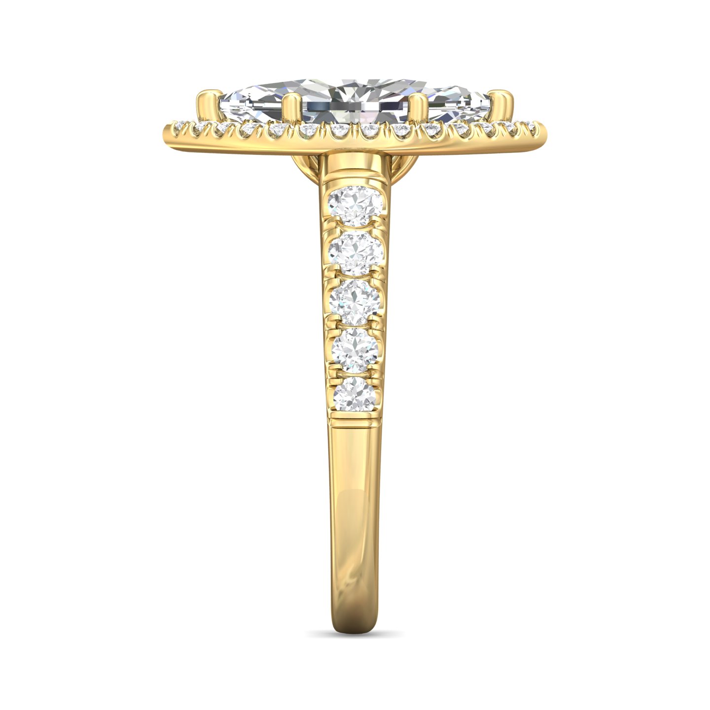 14K Yellow Gold Marquise Diamond Engagement Ring