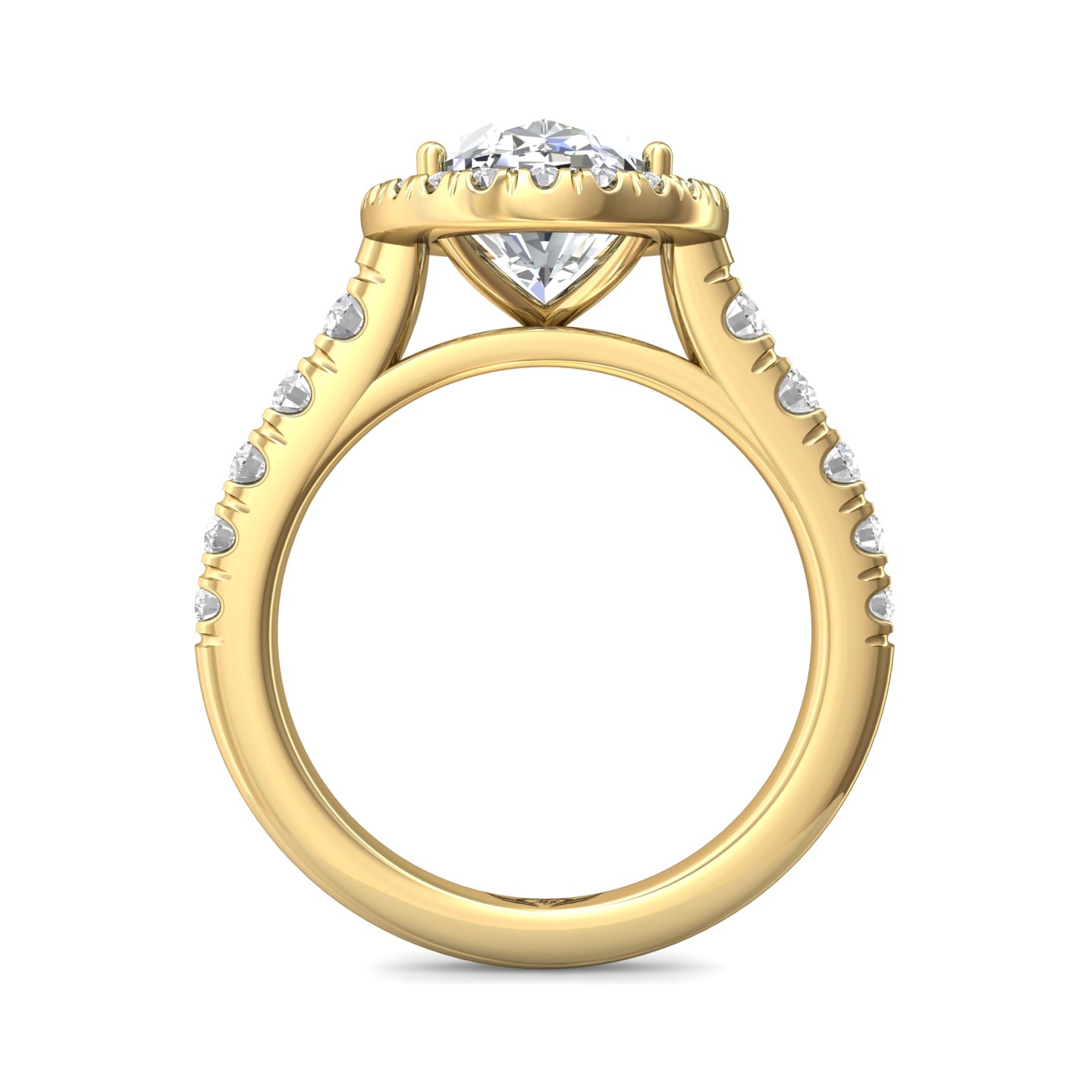 14K Yellow Gold Oval Diamond Engagement Ring