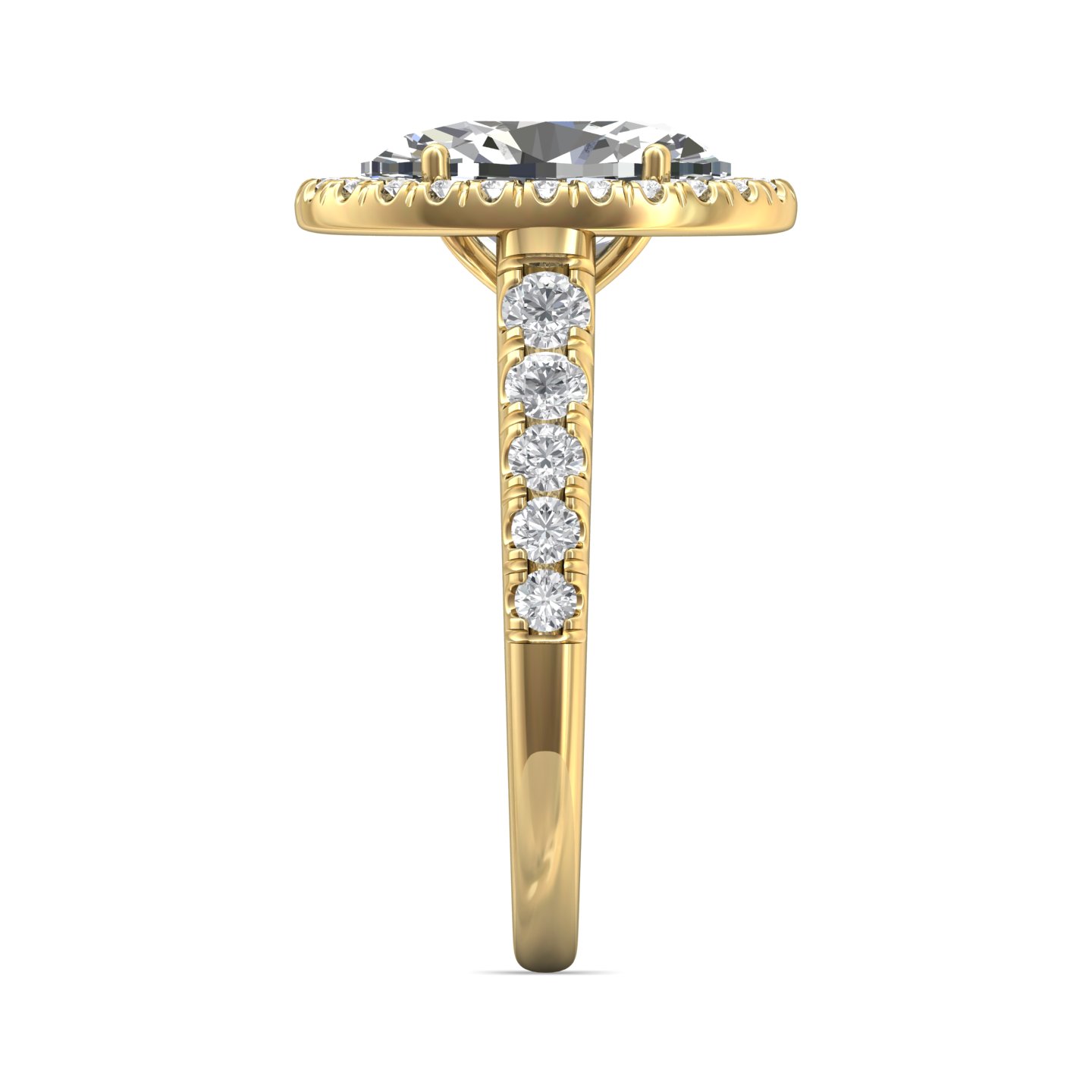 14K Yellow Gold Oval Diamond Engagement Ring