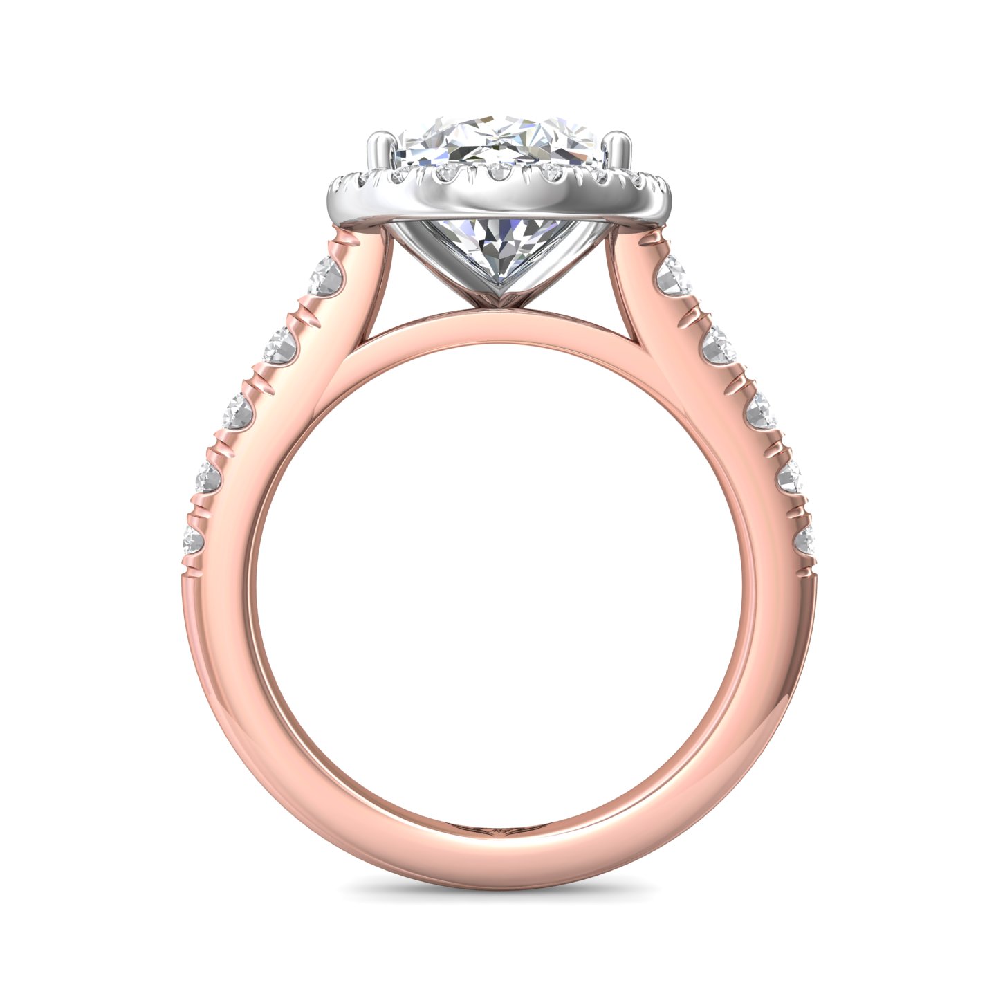 18K White and Rose Gold Pear Shape Diamond Engagement Ring